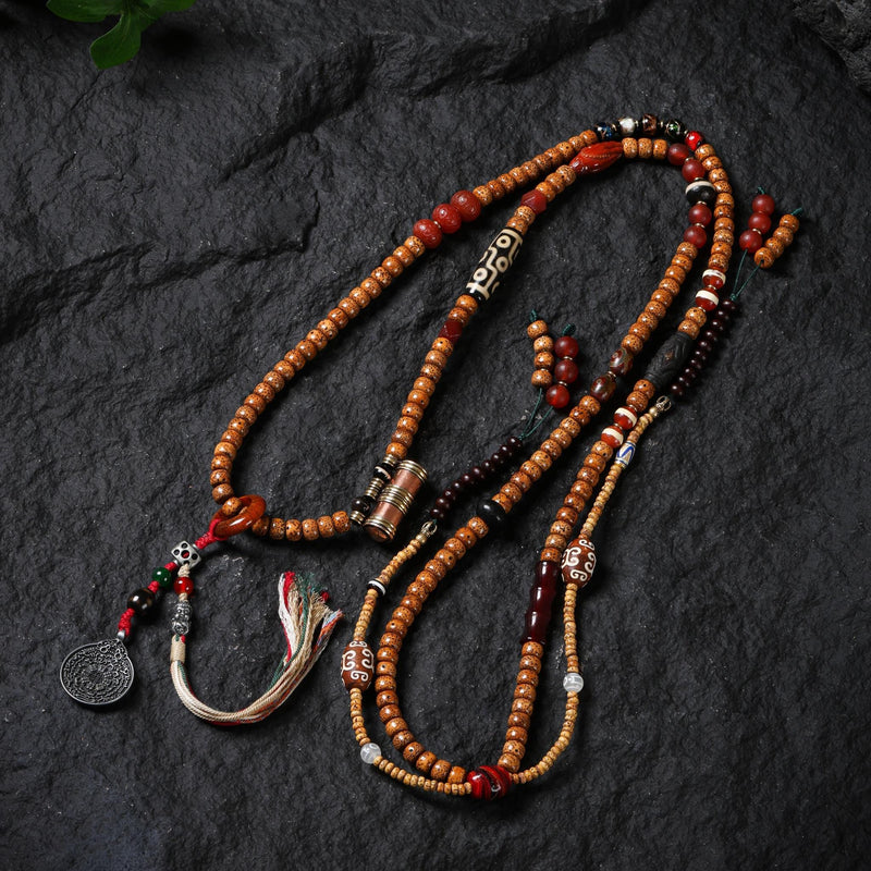Bodhi Seed 108-Bead Mala Necklace
