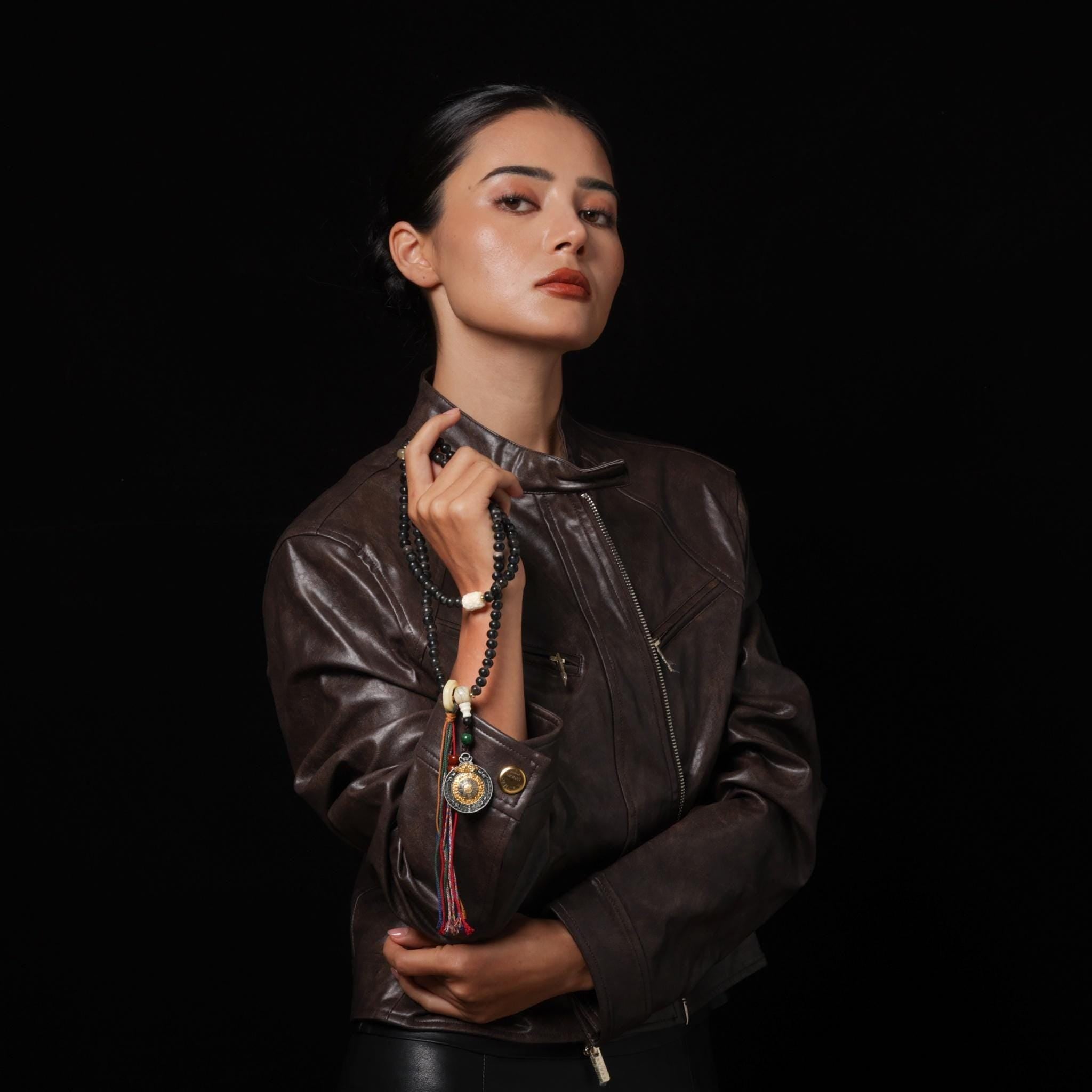 Bone Horn Necklace 108 Mala Beads