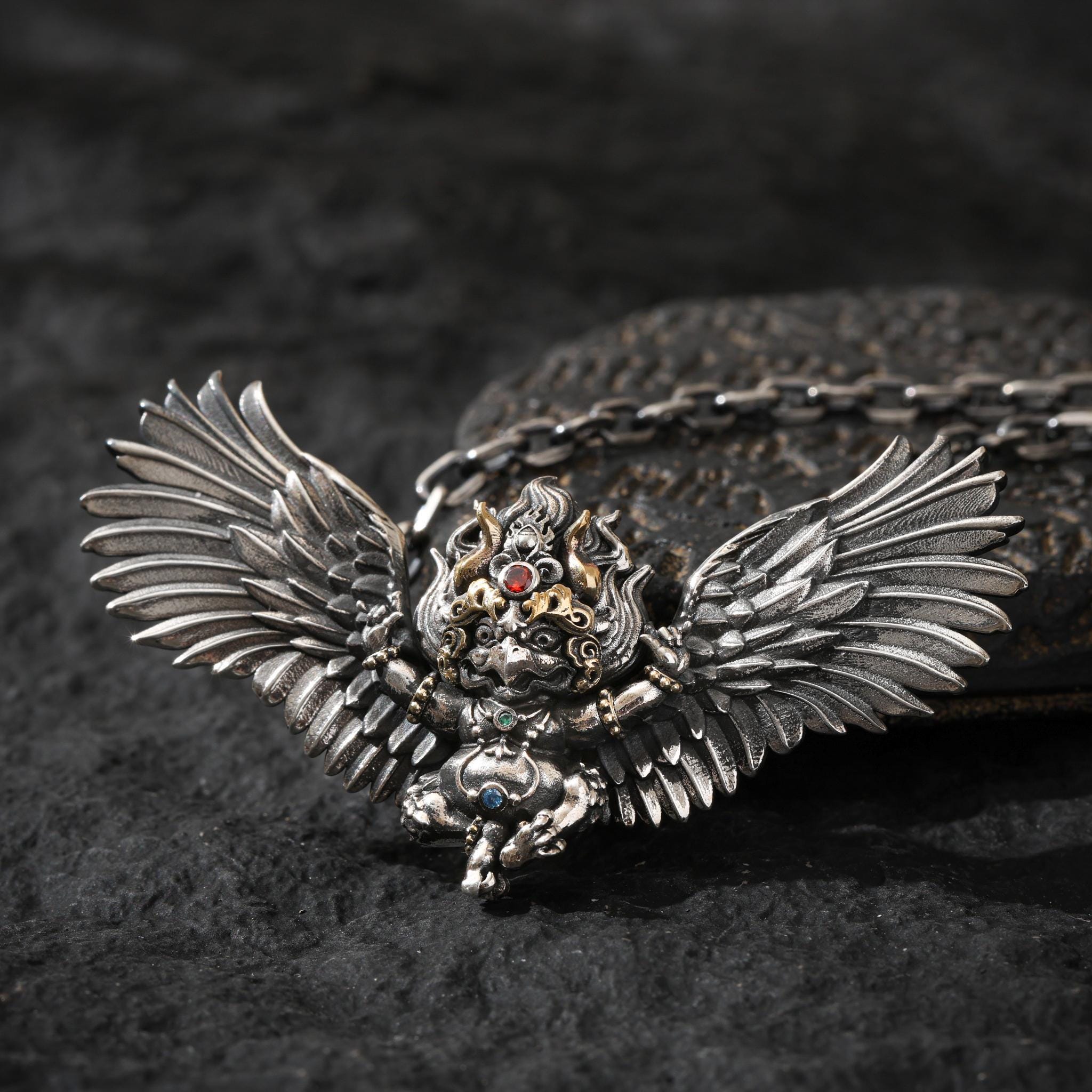 Tibetan Garuda Amulet Necklace