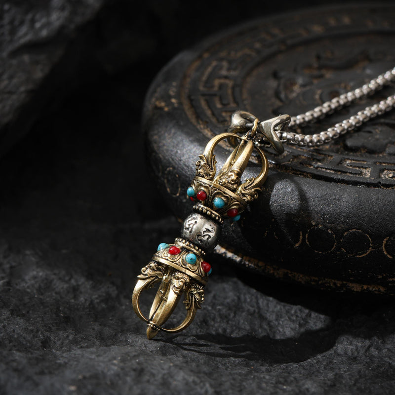 Five-Pronged Vajra Pendant Necklace