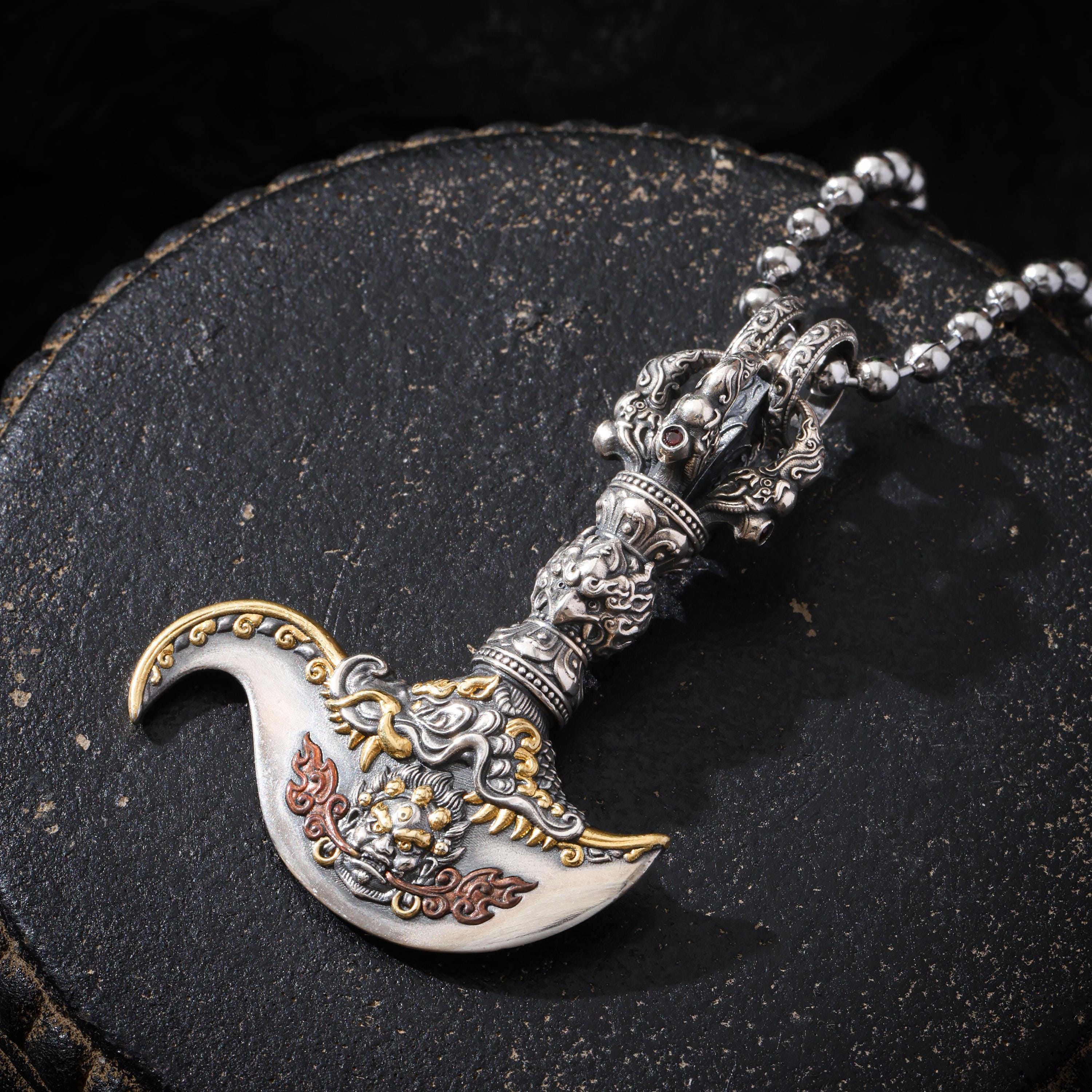 Daikokuten Vajra Axe Pendant 24K Gold Vermeil