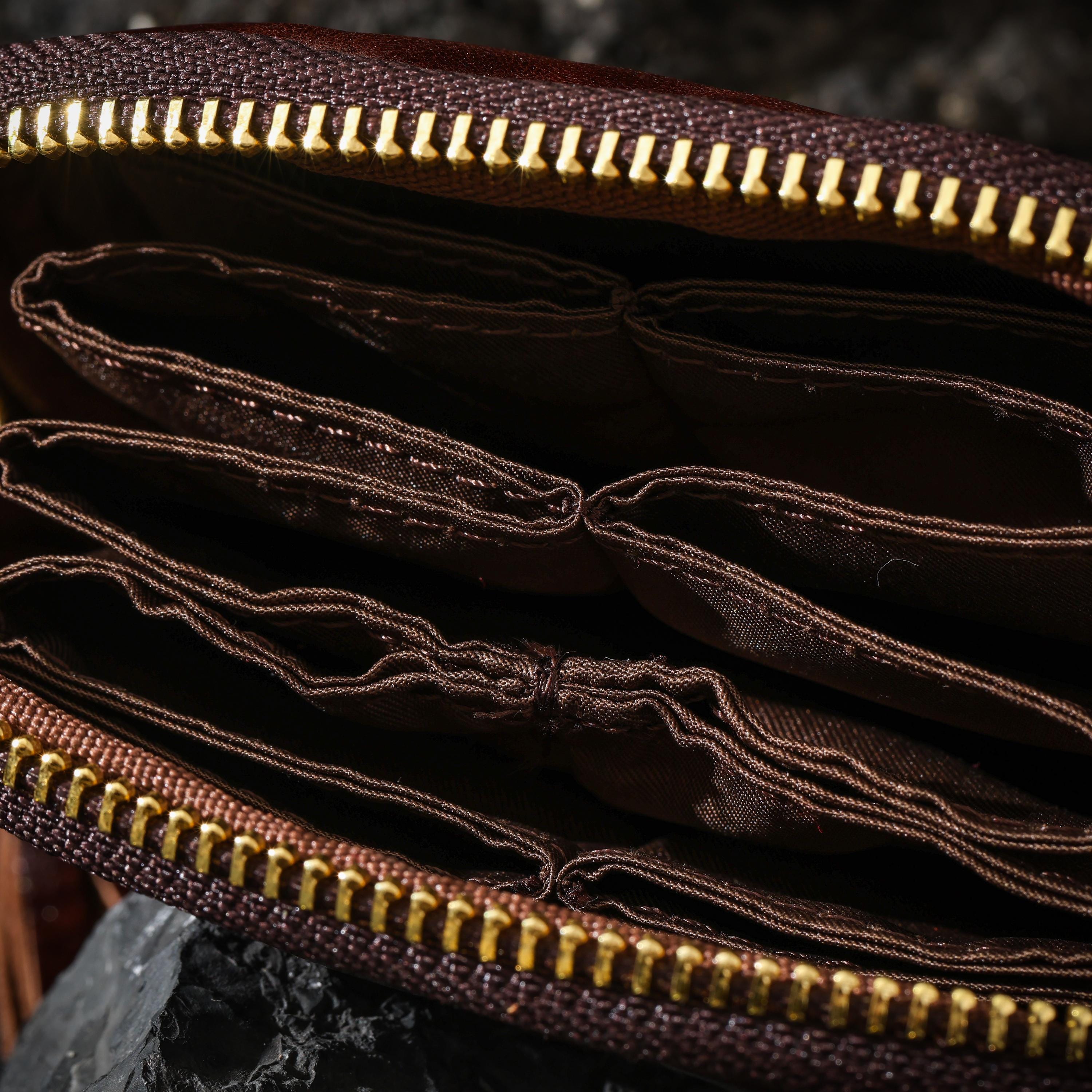 AURA DEER Vintage Genuine Cowhide Jewelry Pouch | Drawstring Leather Jewelry Storage Bag Travel Case