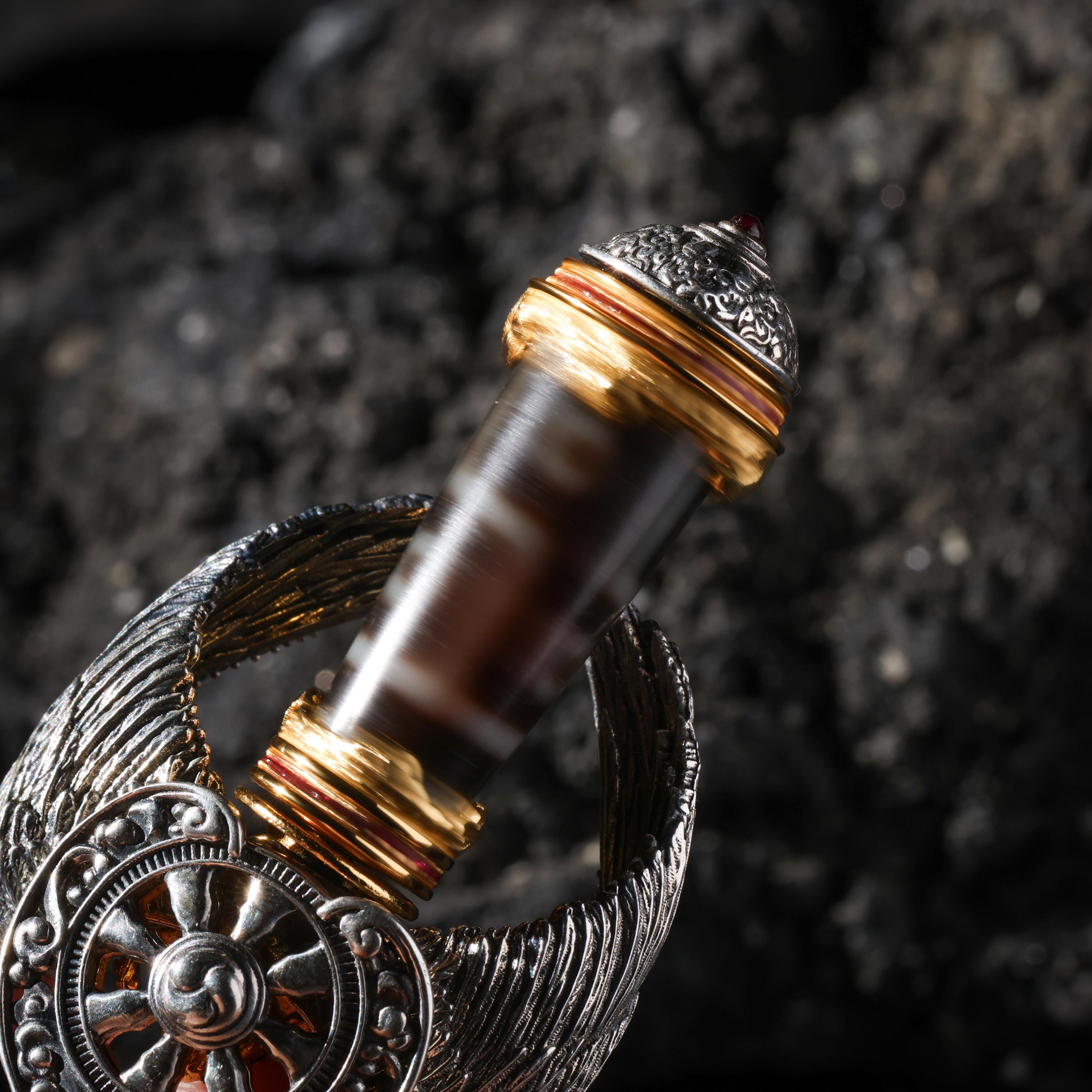 Garuda Dzi Necklace Rotating Wheel