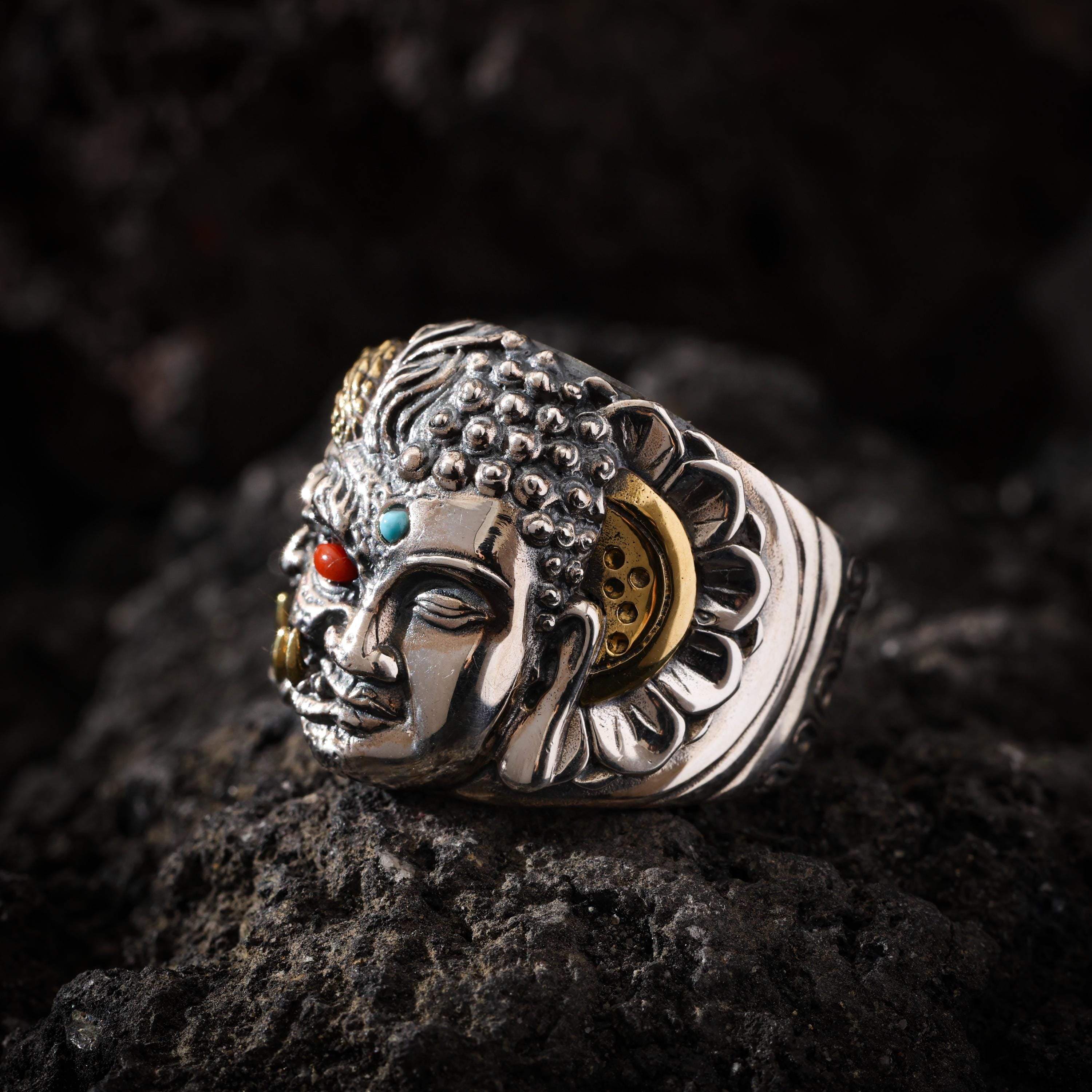 Guardian Mask Statement Ring Adjustable