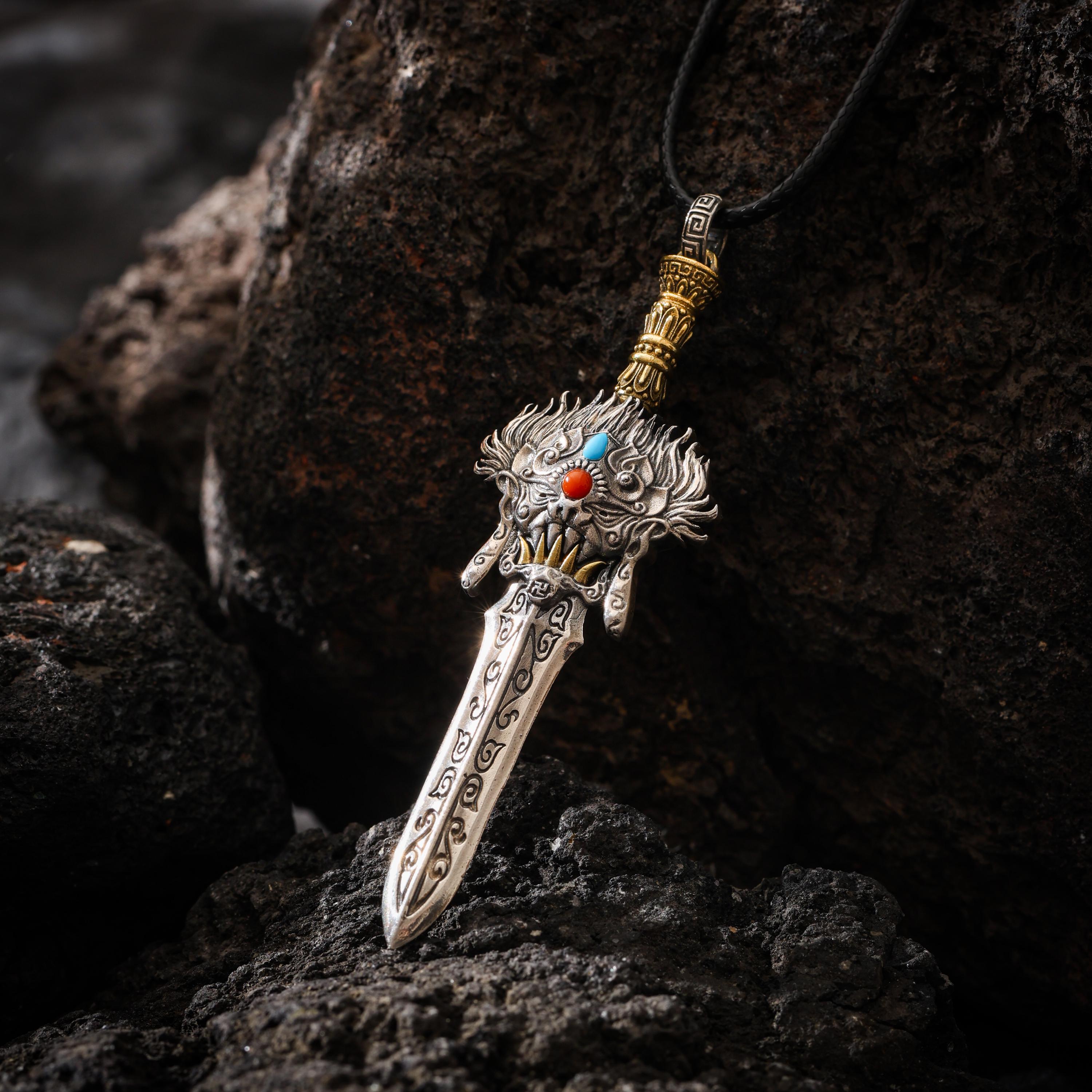 Phurba Dagger Sword Pendant Necklace