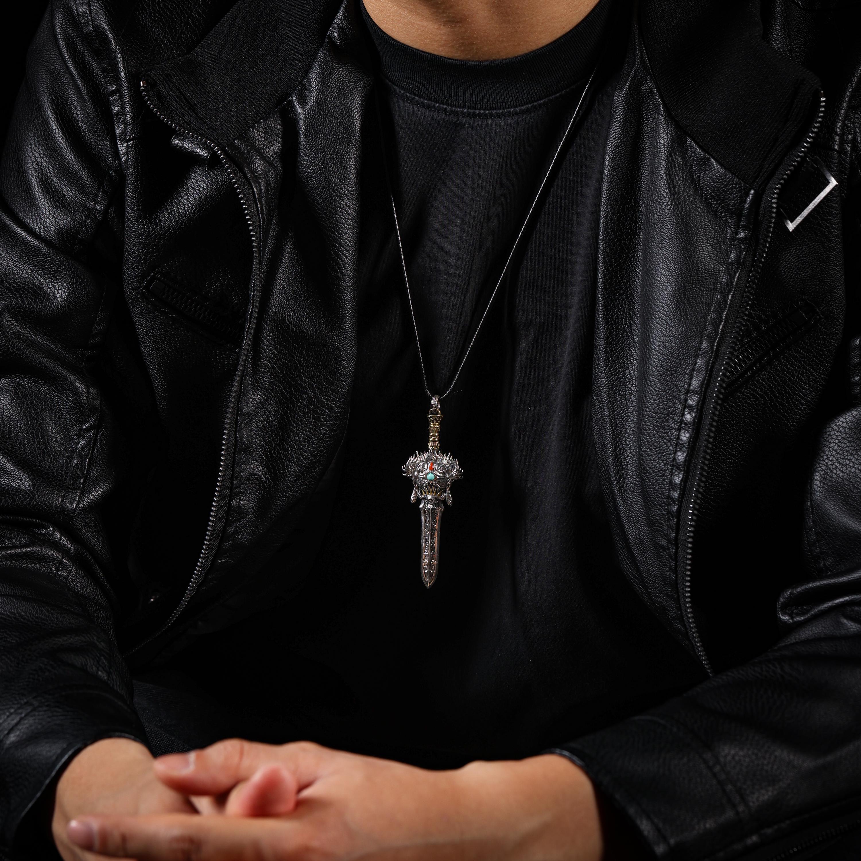 Phurba Dagger Sword Pendant Necklace