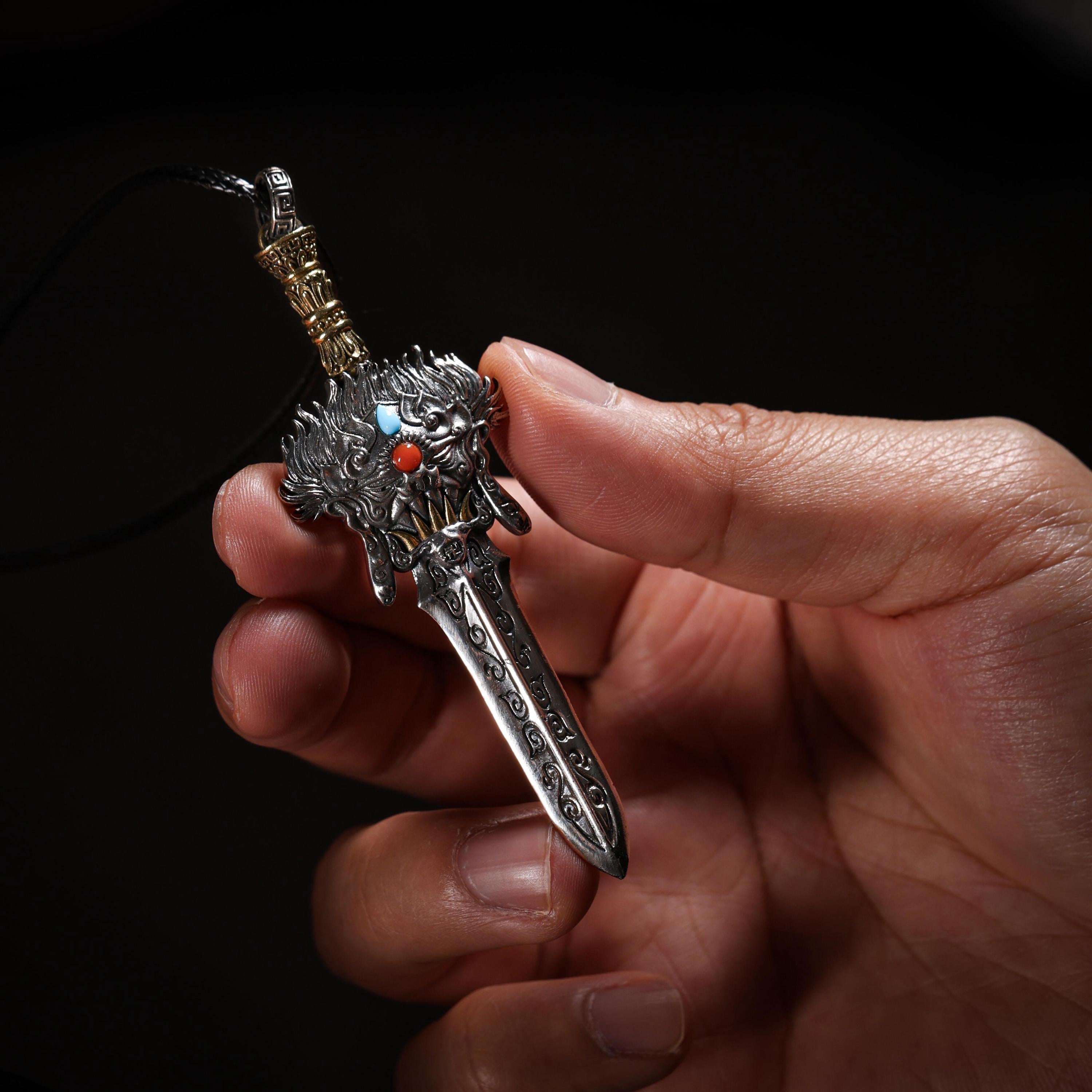 Phurba Dagger Sword Pendant Necklace