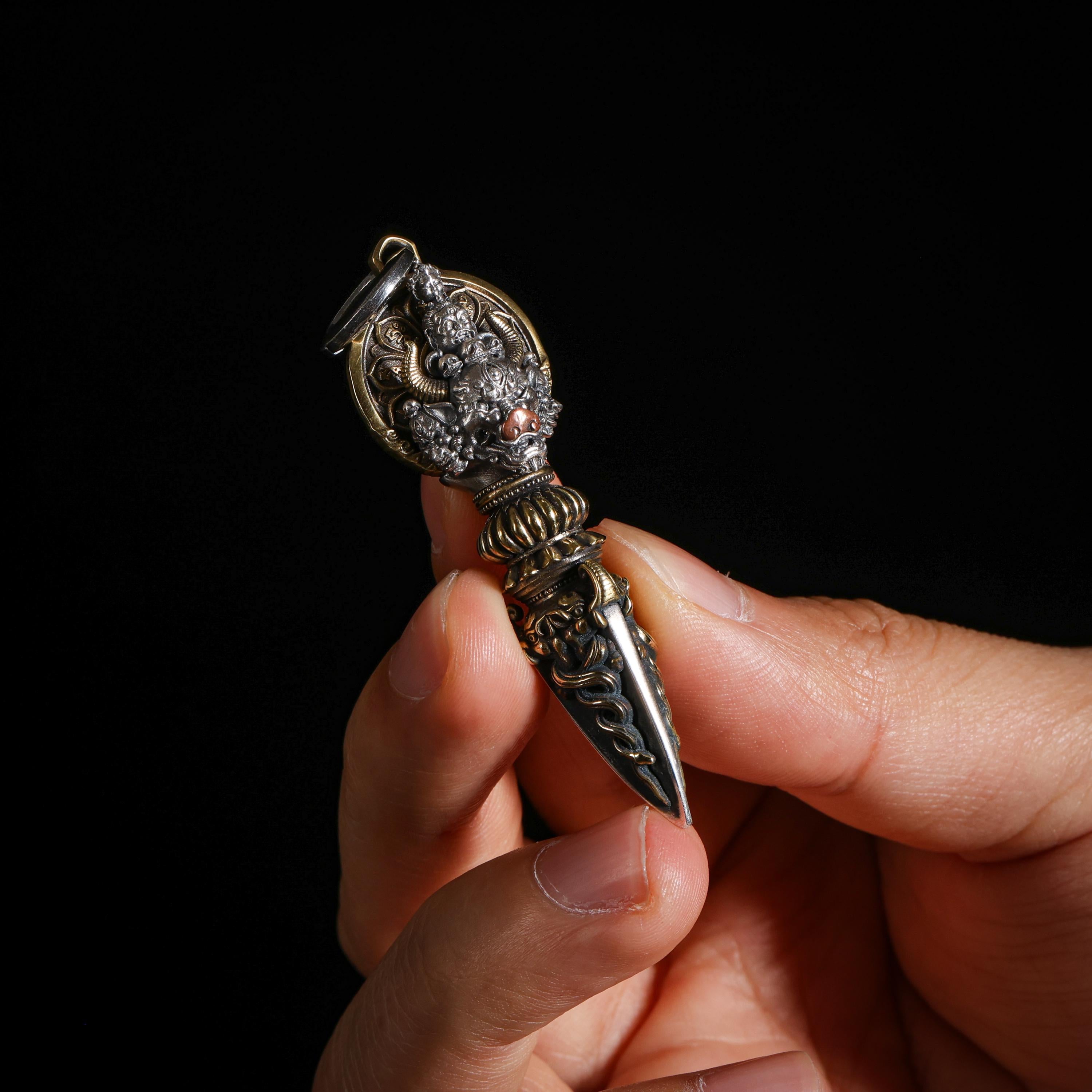 AURA DEER Om Mantra Cube Dice Pendant, Sterling Silver Rotating Talisman Necklace, Gemstone Accents