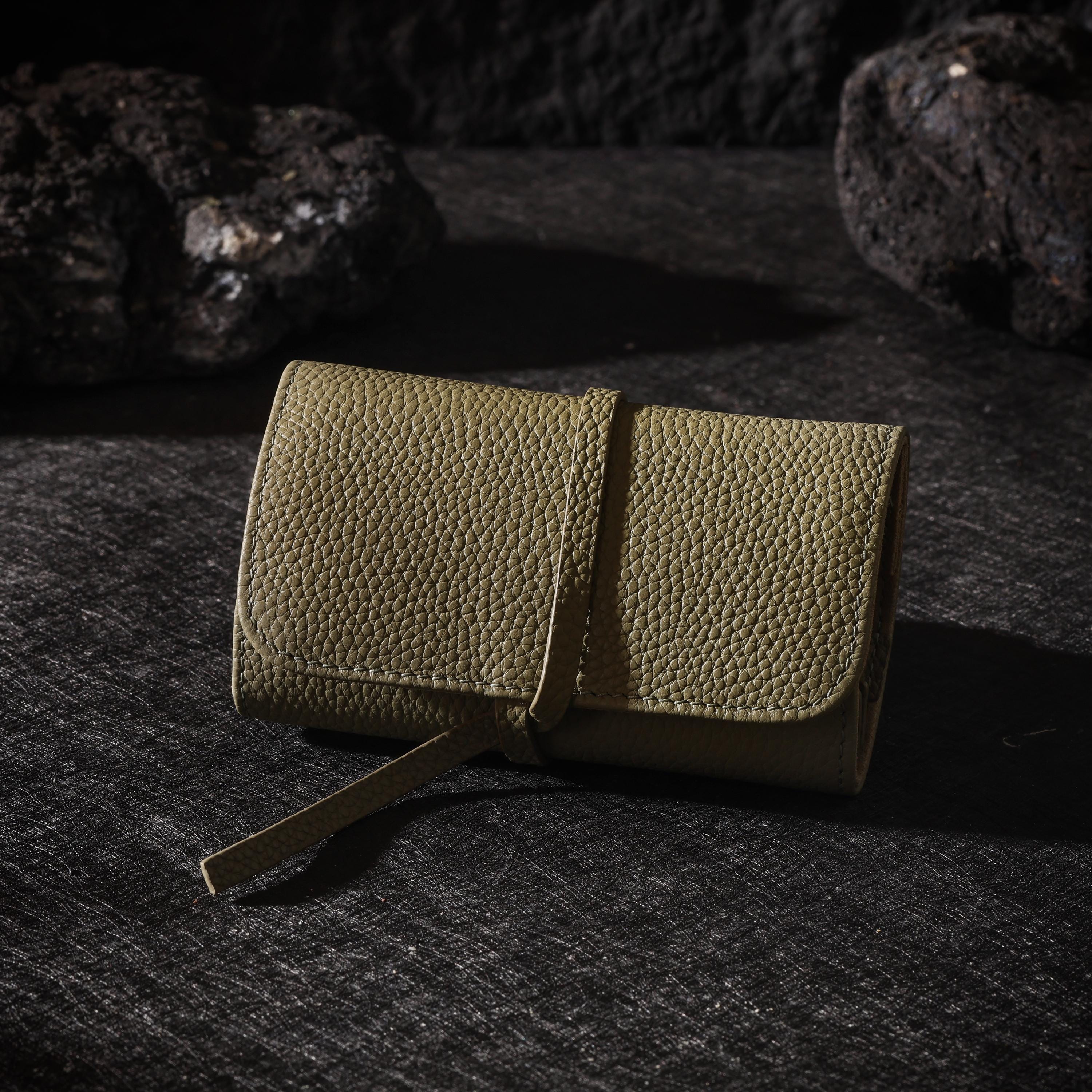 AURA DEER Full-Grain Leather Jewelry Roll, Travel Jewelry Organizer, 3 Colors