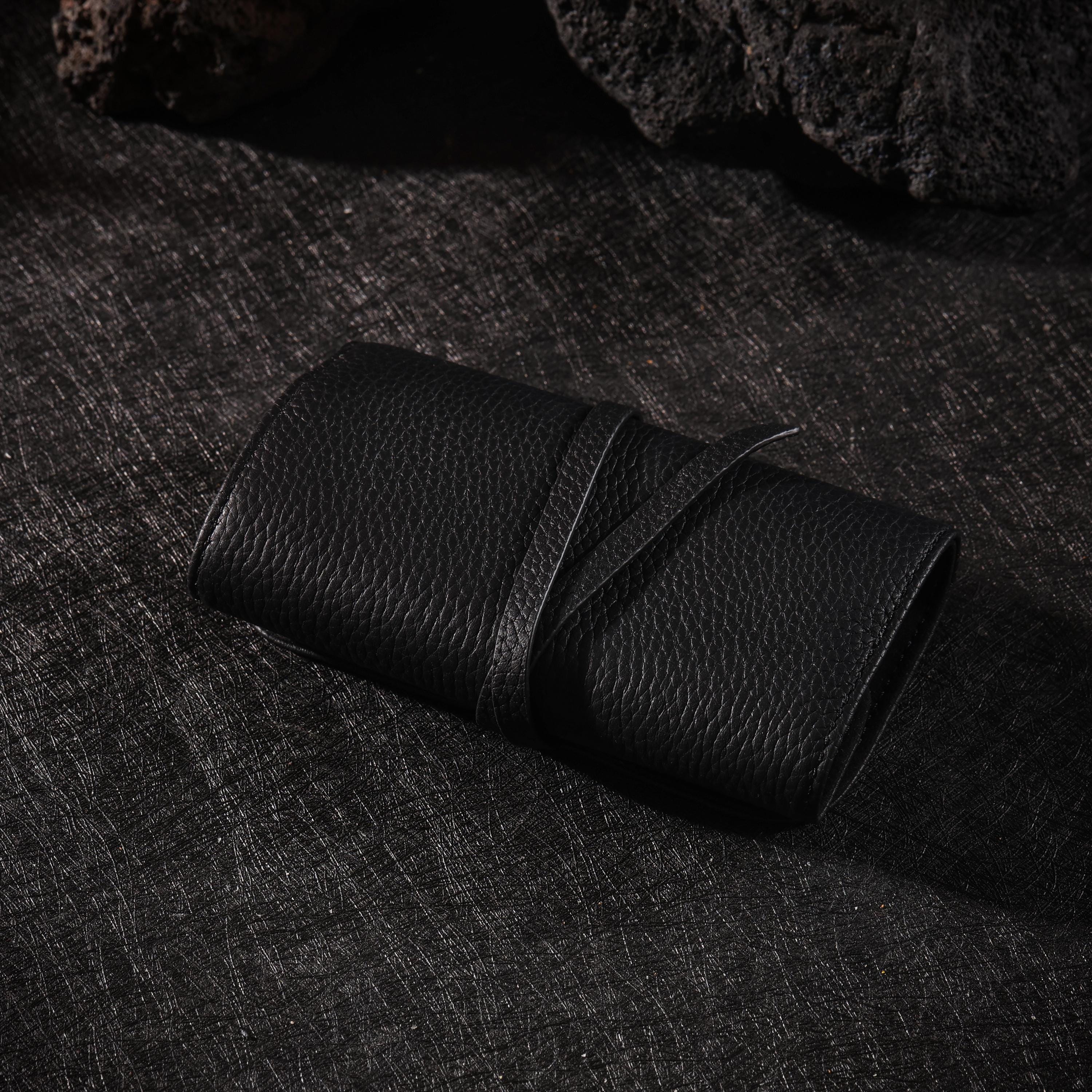 AURA DEER Full-Grain Leather Jewelry Roll, Travel Jewelry Organizer, 3 Colors