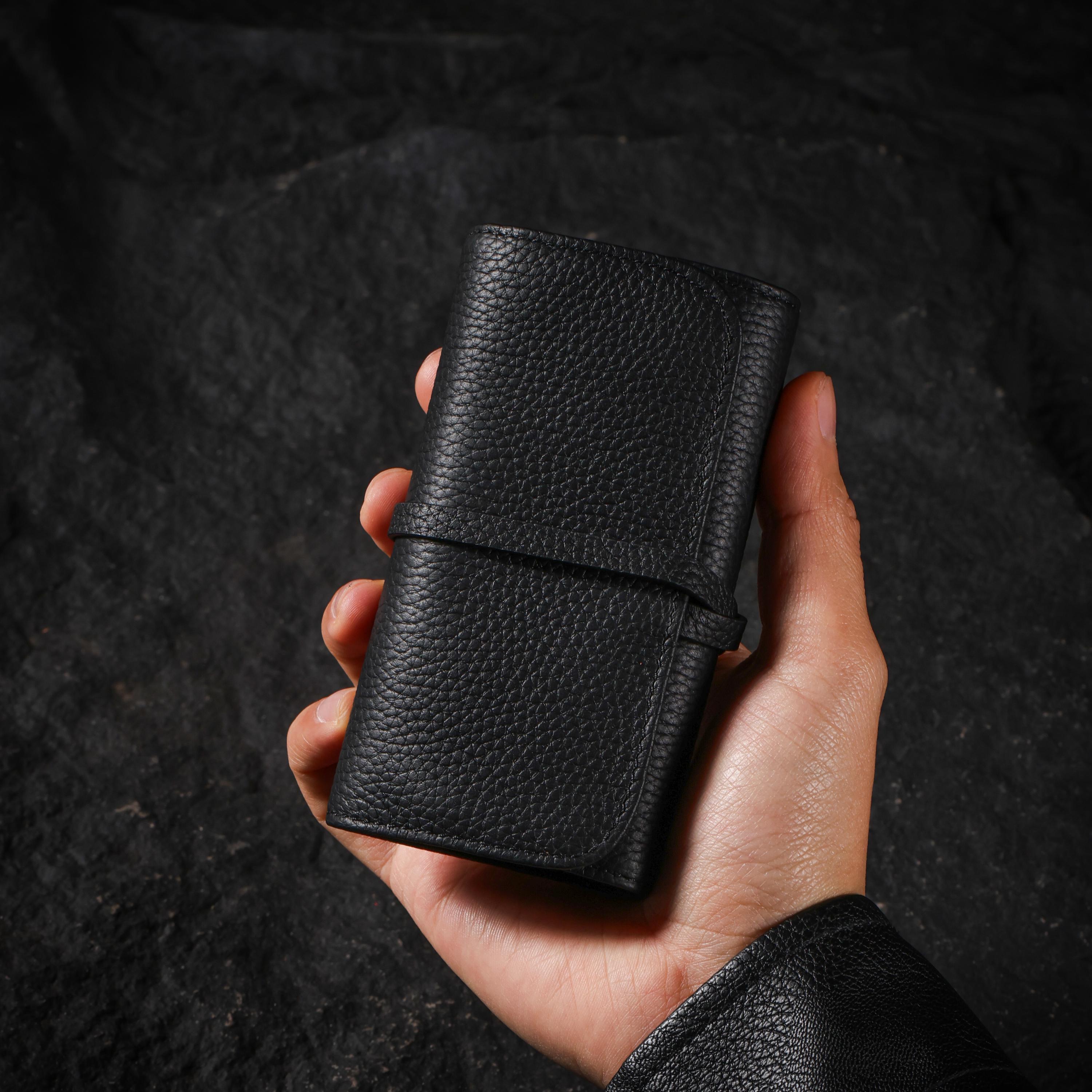 AURA DEER Full-Grain Leather Jewelry Roll, Travel Jewelry Organizer, 3 Colors