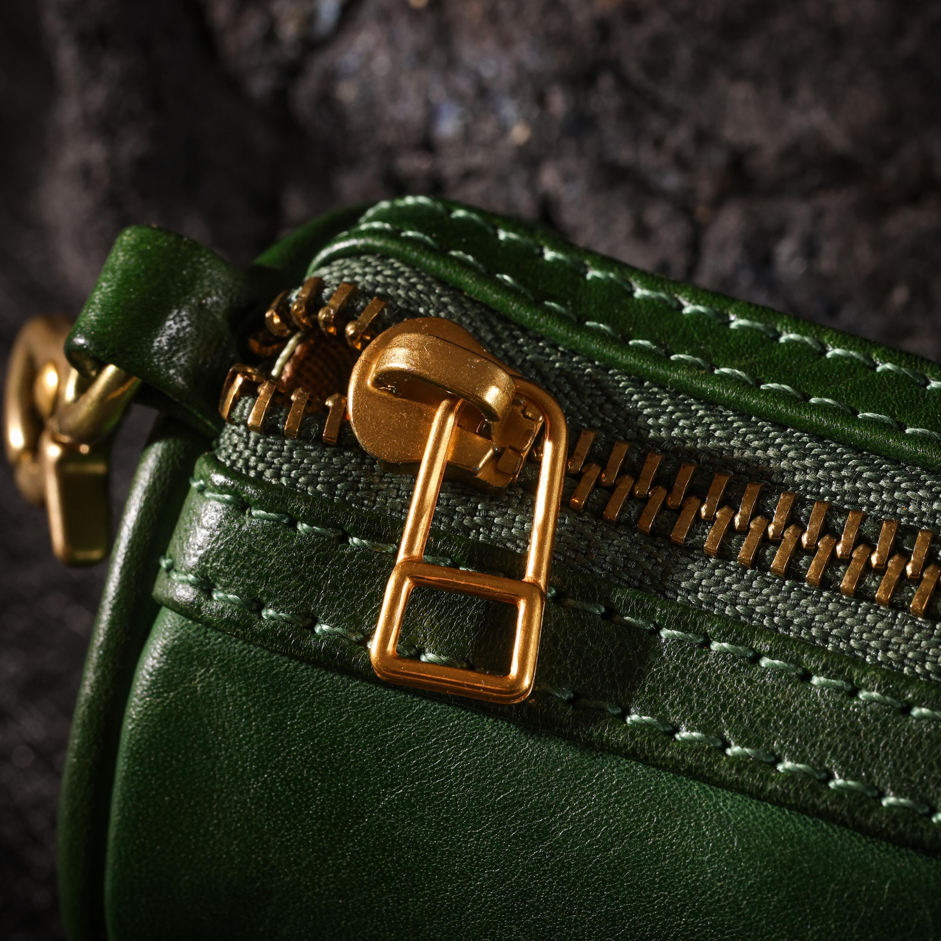 AURA DEER Tibetan Nine-Palace Vegetable Tanned Leather Cylinder Pouch