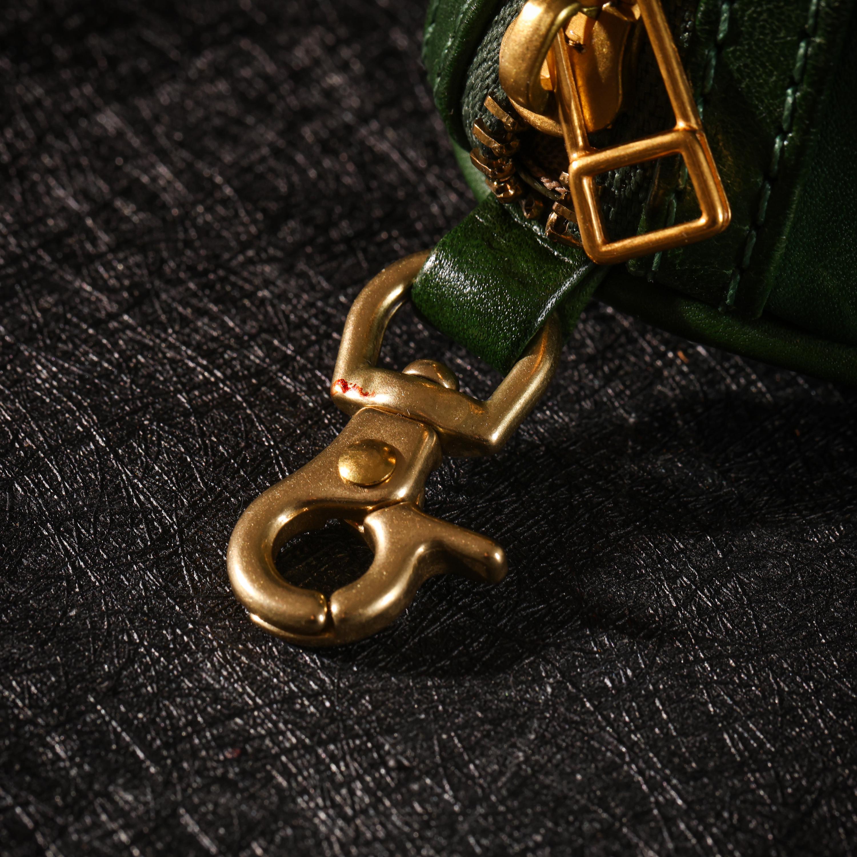 AURA DEER Tibetan Nine-Palace Vegetable Tanned Leather Cylinder Pouch