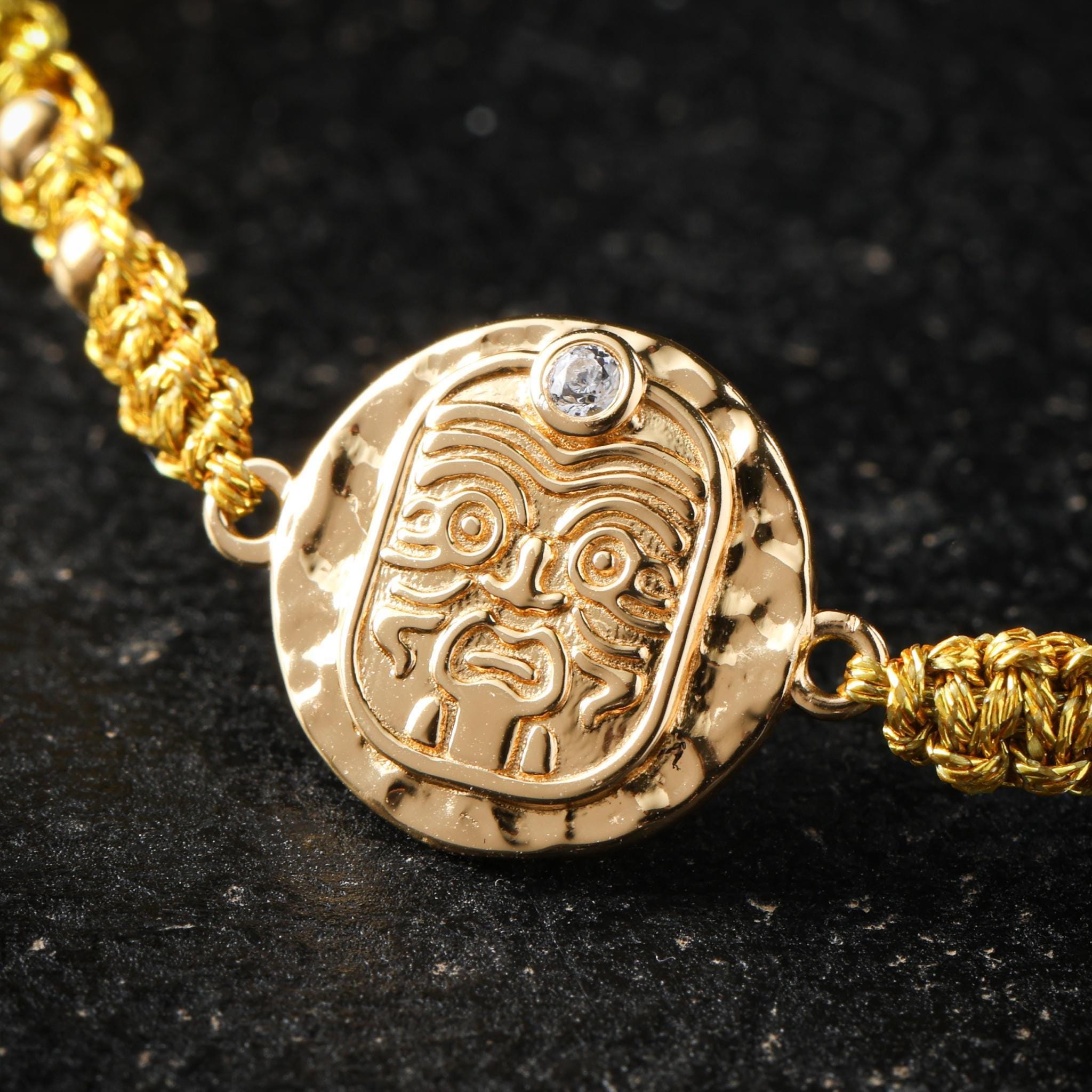 18K Gold Plated Sterling Silver Zaki Amulet Bracelet