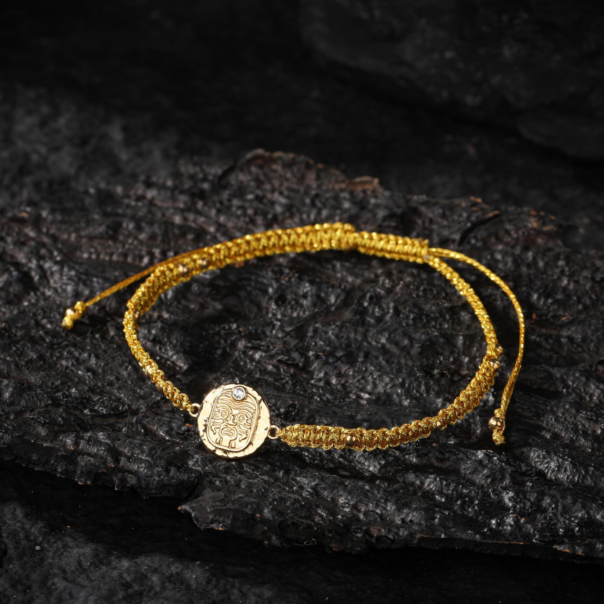 18K Gold Plated Sterling Silver Zaki Amulet Bracelet