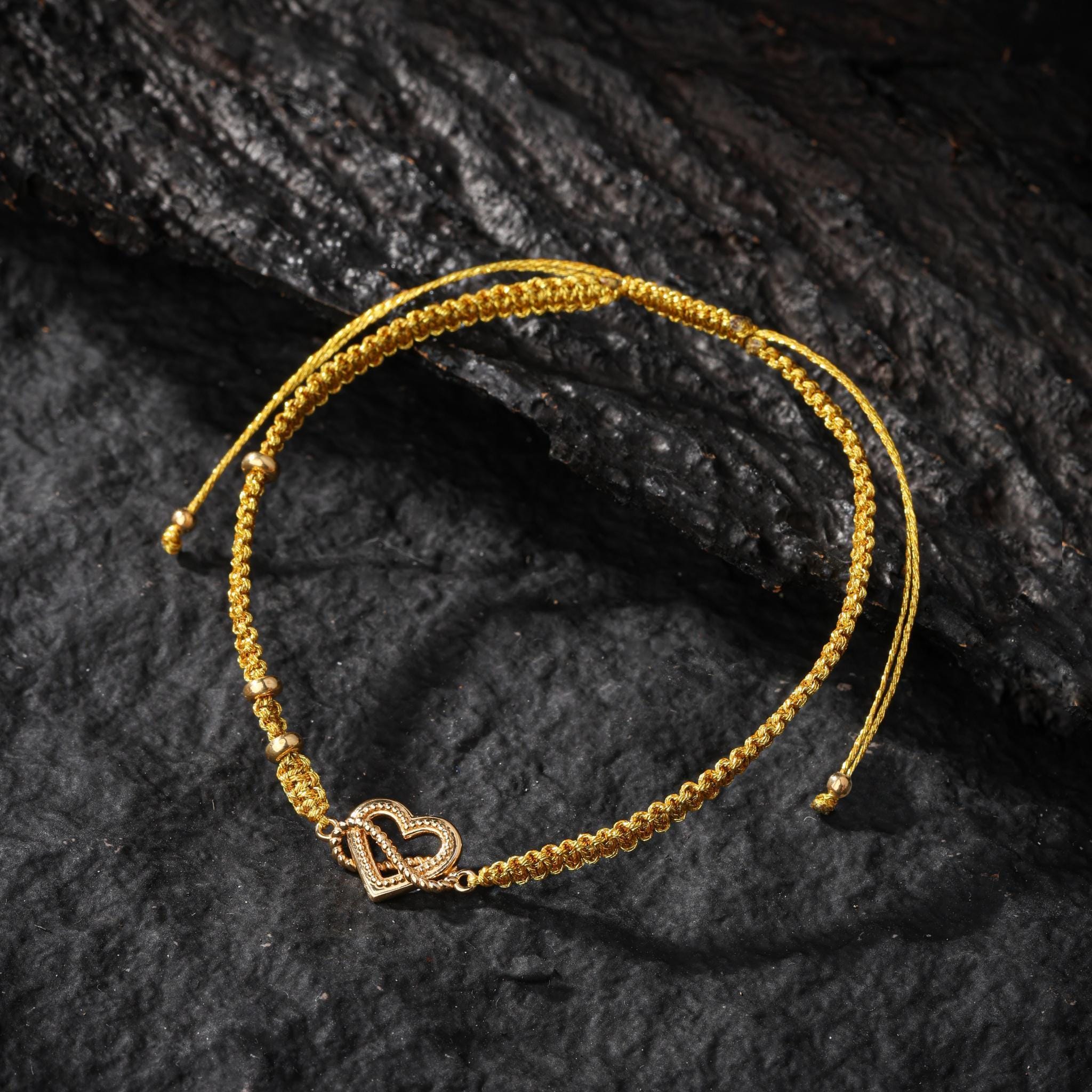 18K Gold Plated Heart Charm Bracelet