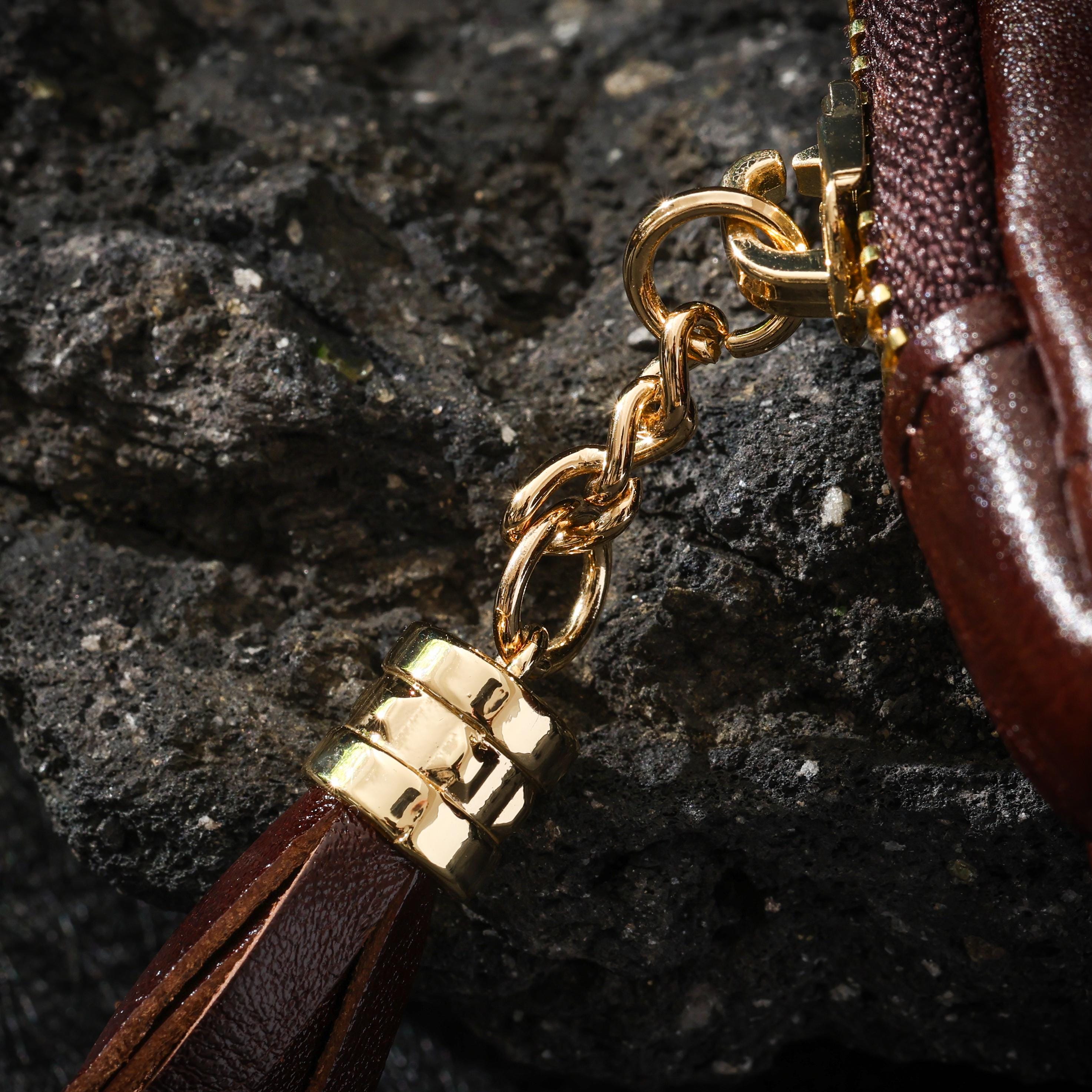 AURA DEER Vintage Genuine Cowhide Jewelry Pouch | Drawstring Leather Jewelry Storage Bag Travel Case