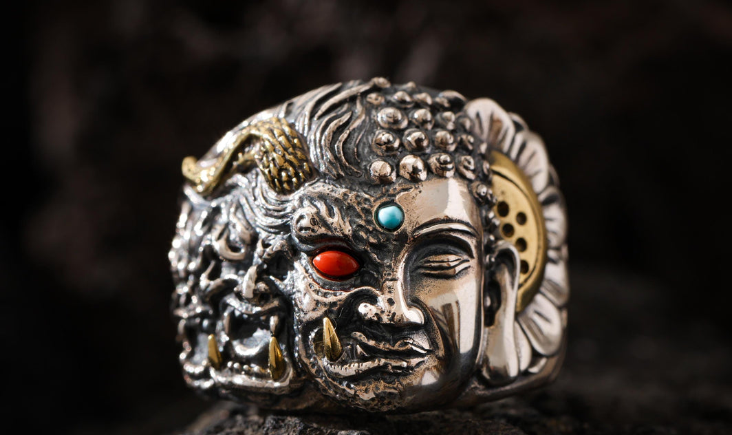 Guardian Mask Statement Ring Adjustable