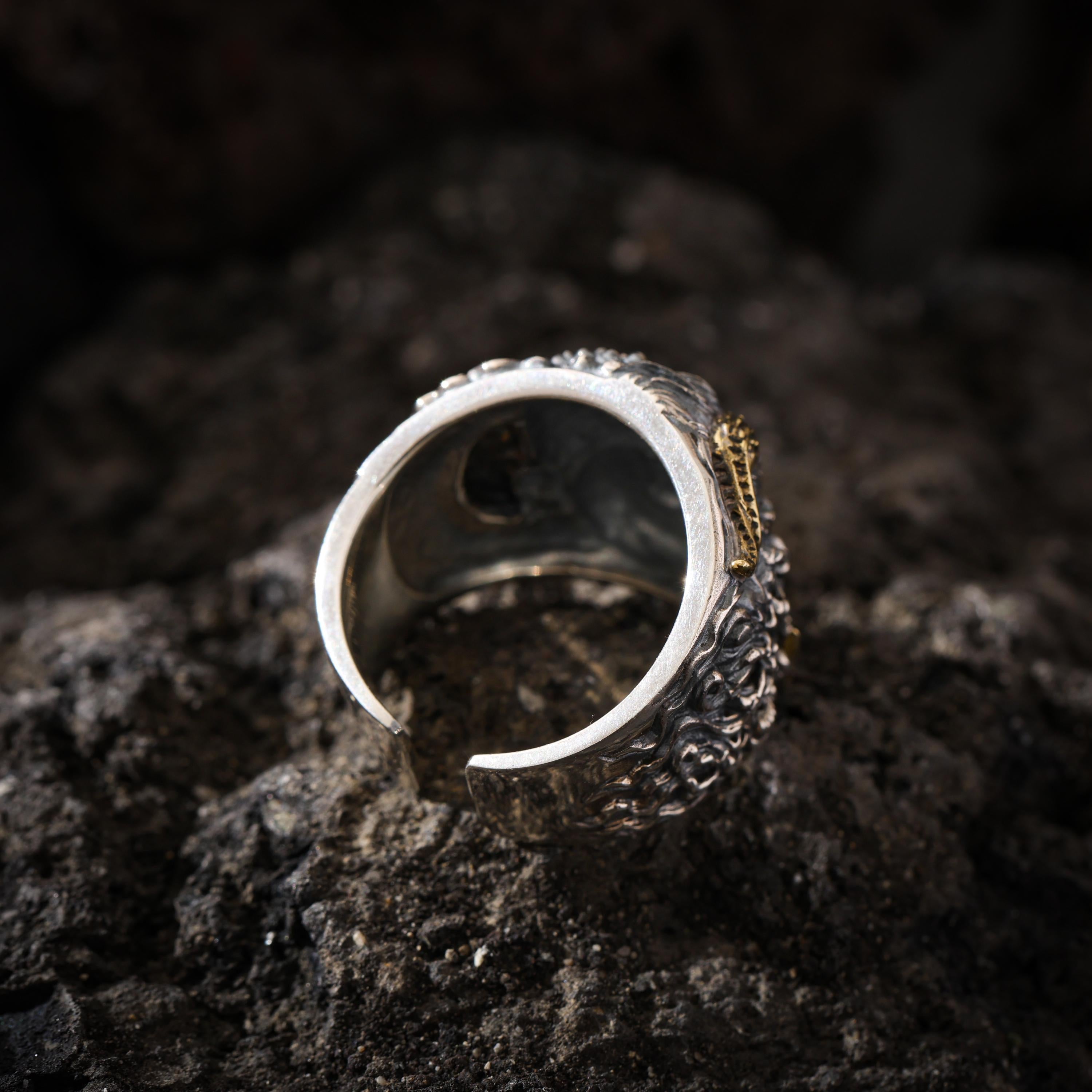 Guardian Mask Statement Ring Adjustable