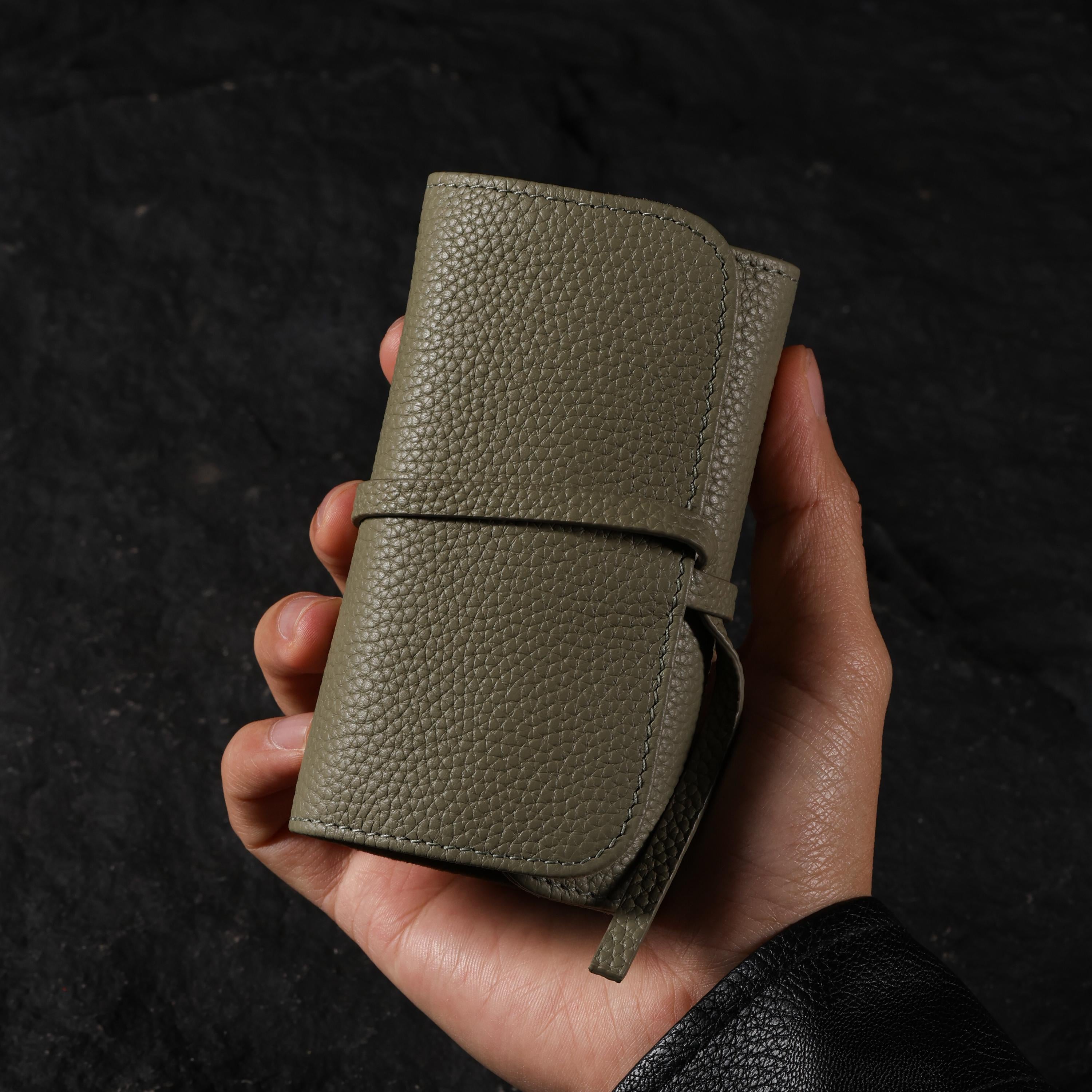 AURA DEER Full-Grain Leather Jewelry Roll, Travel Jewelry Organizer, 3 Colors