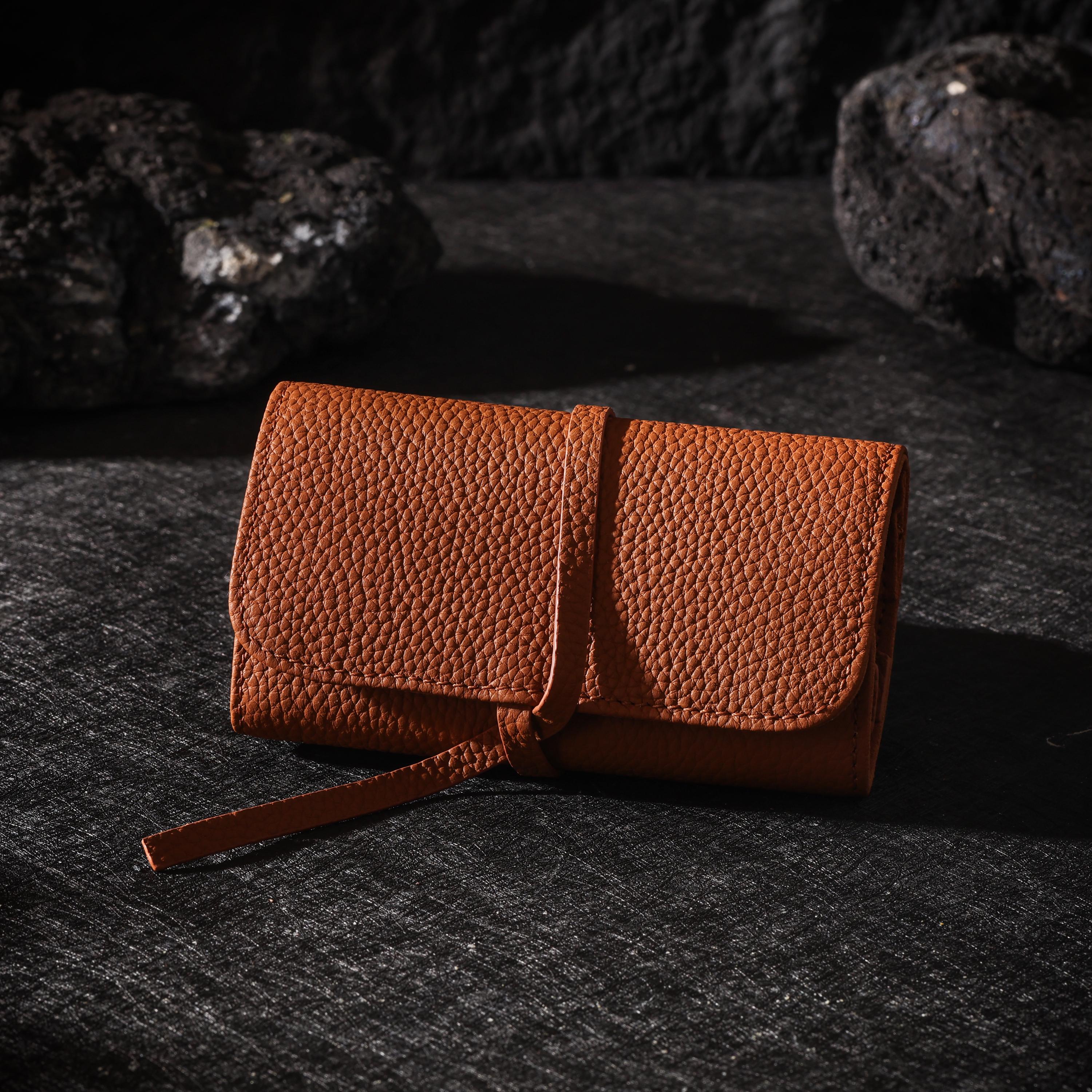 AURA DEER Full-Grain Leather Jewelry Roll, Travel Jewelry Organizer, 3 Colors