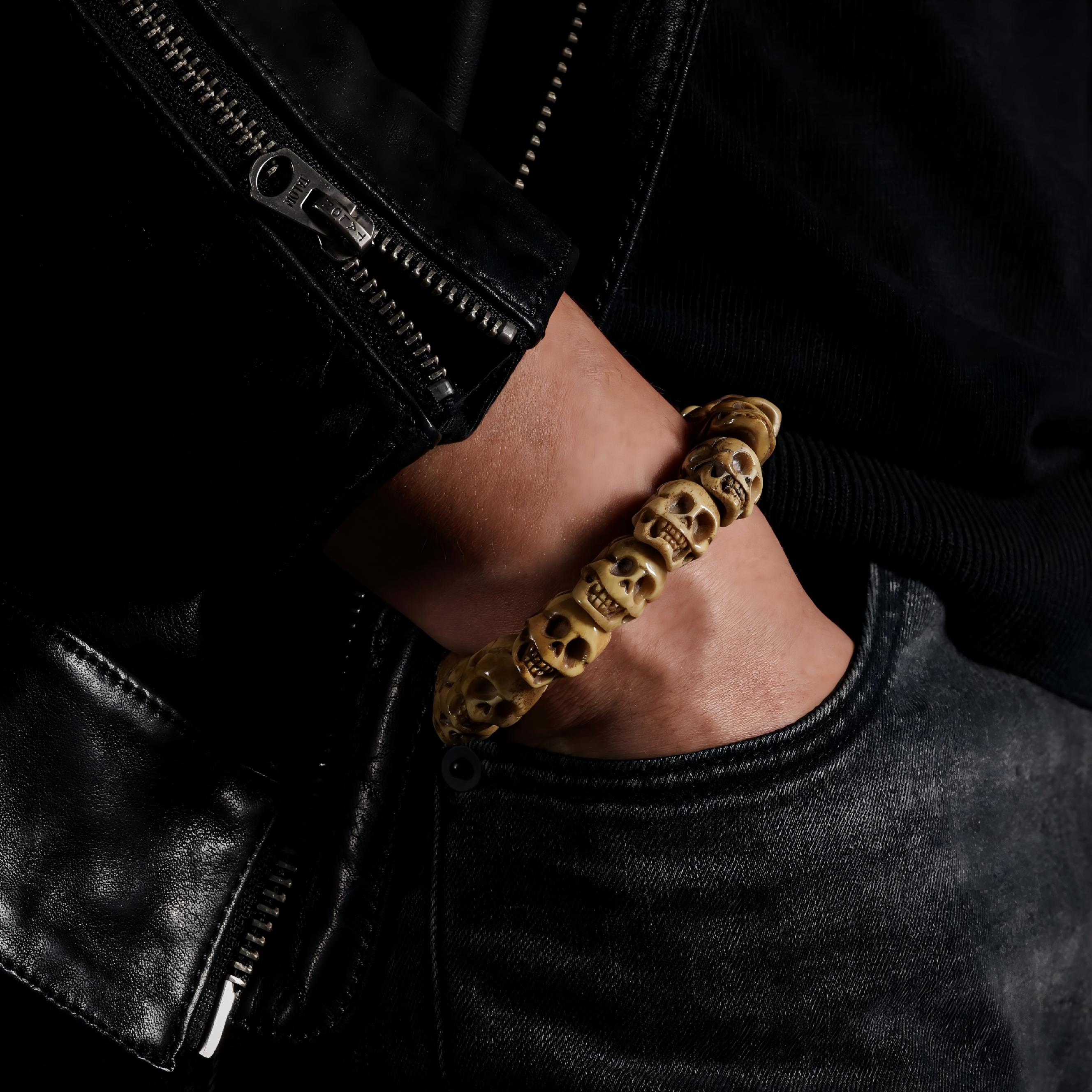 Yak Bone Skull Bracelet