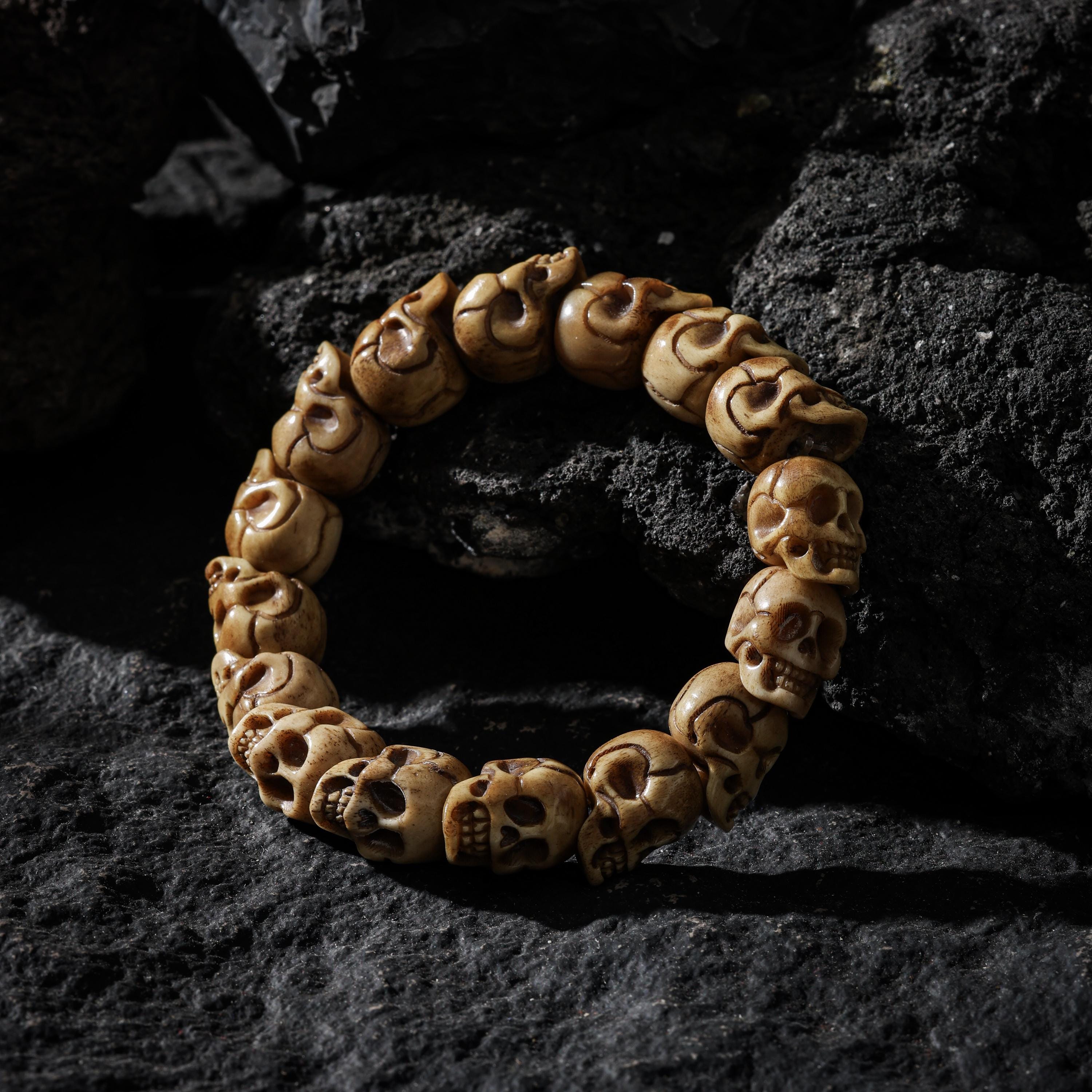 AURA DEER Bone Skull Bracelet Protection Amulet
