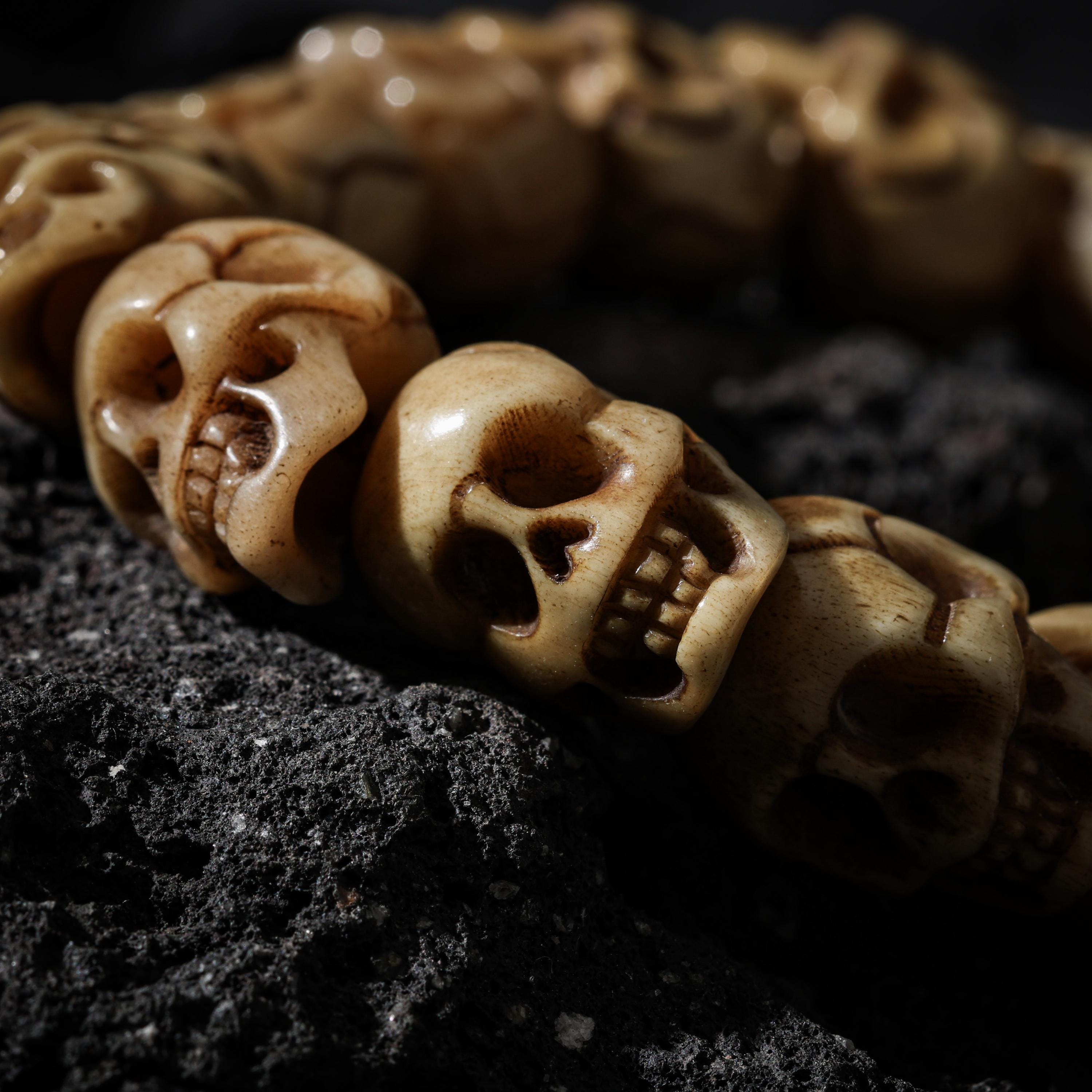 AURA DEER Bone Skull Bracelet Protection Amulet