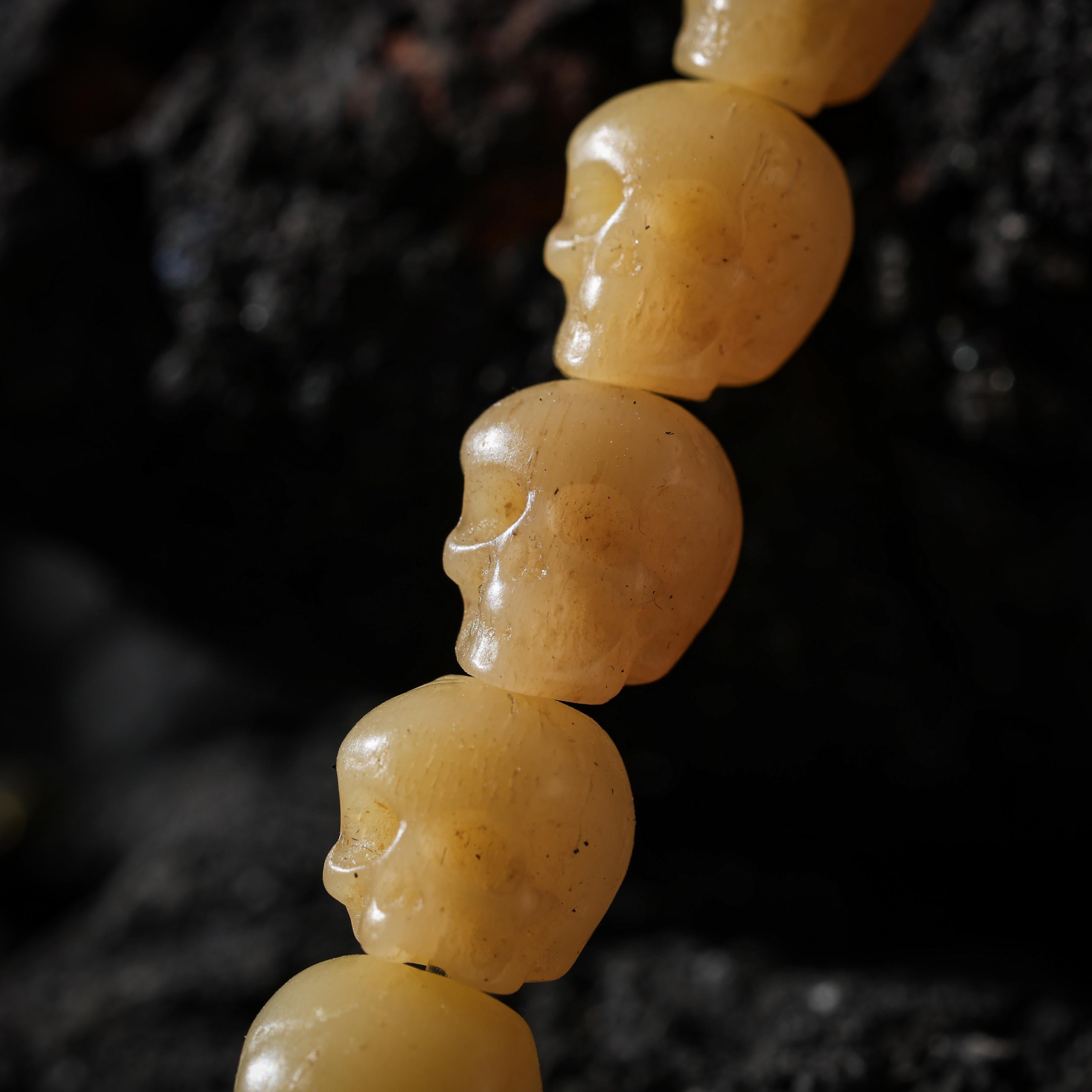 AURA DEER Bone Skull Necklace 108 Beads