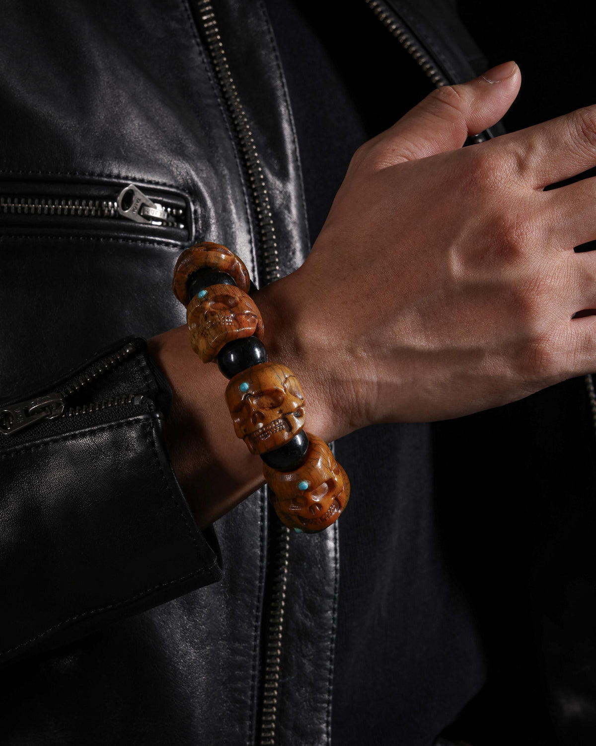 Yak Bone Skull Bracelet-3