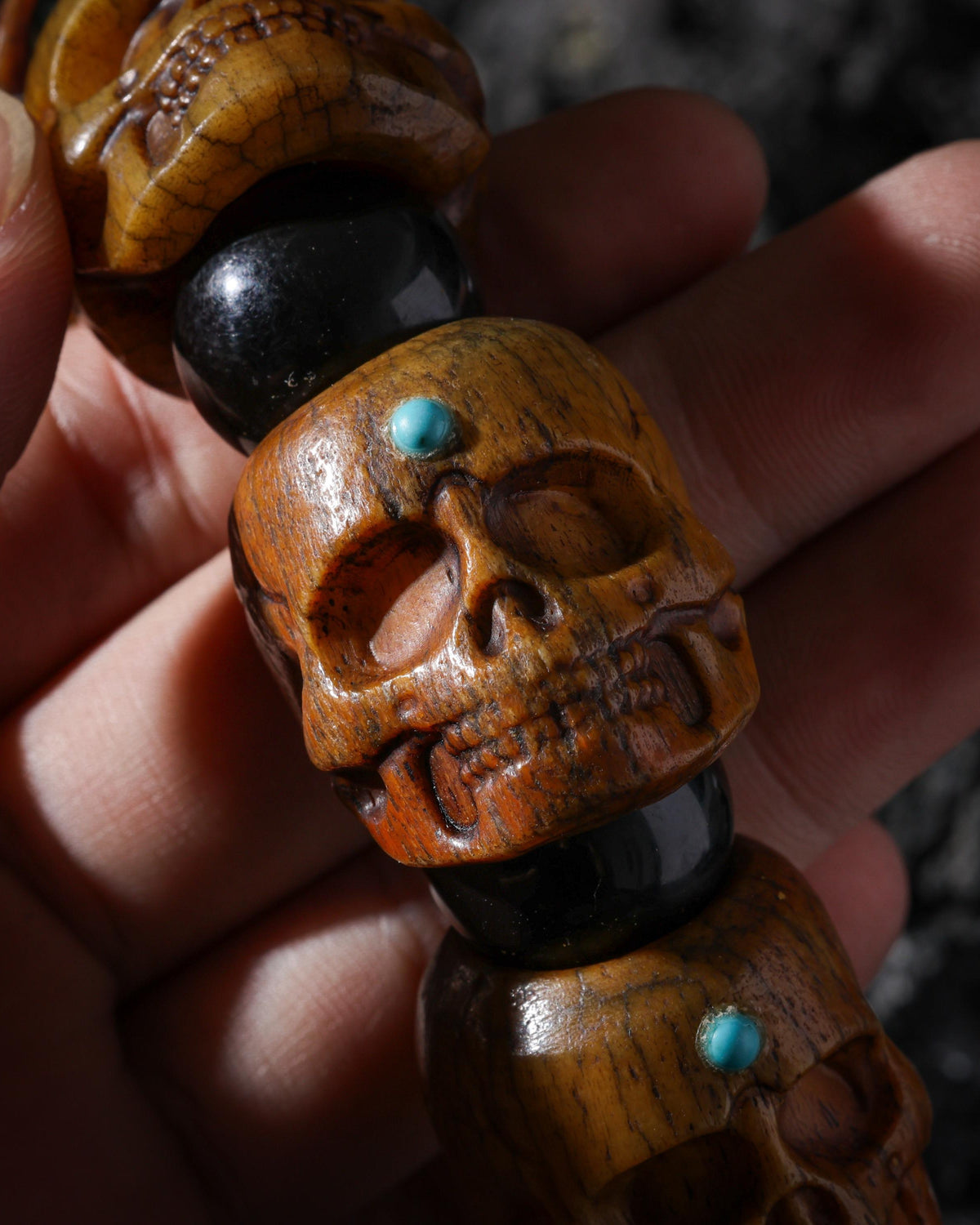 Yak Bone Skull Bracelet-5