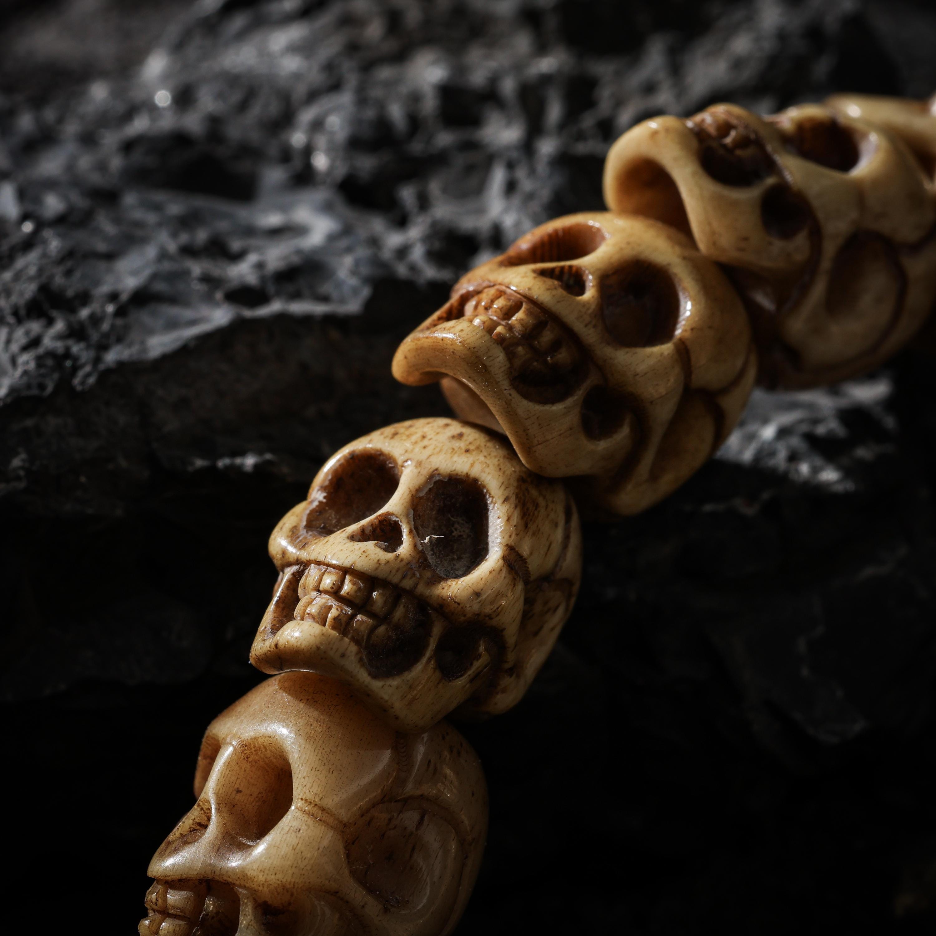 AURA DEER Bone Skull Bracelet Protection Amulet