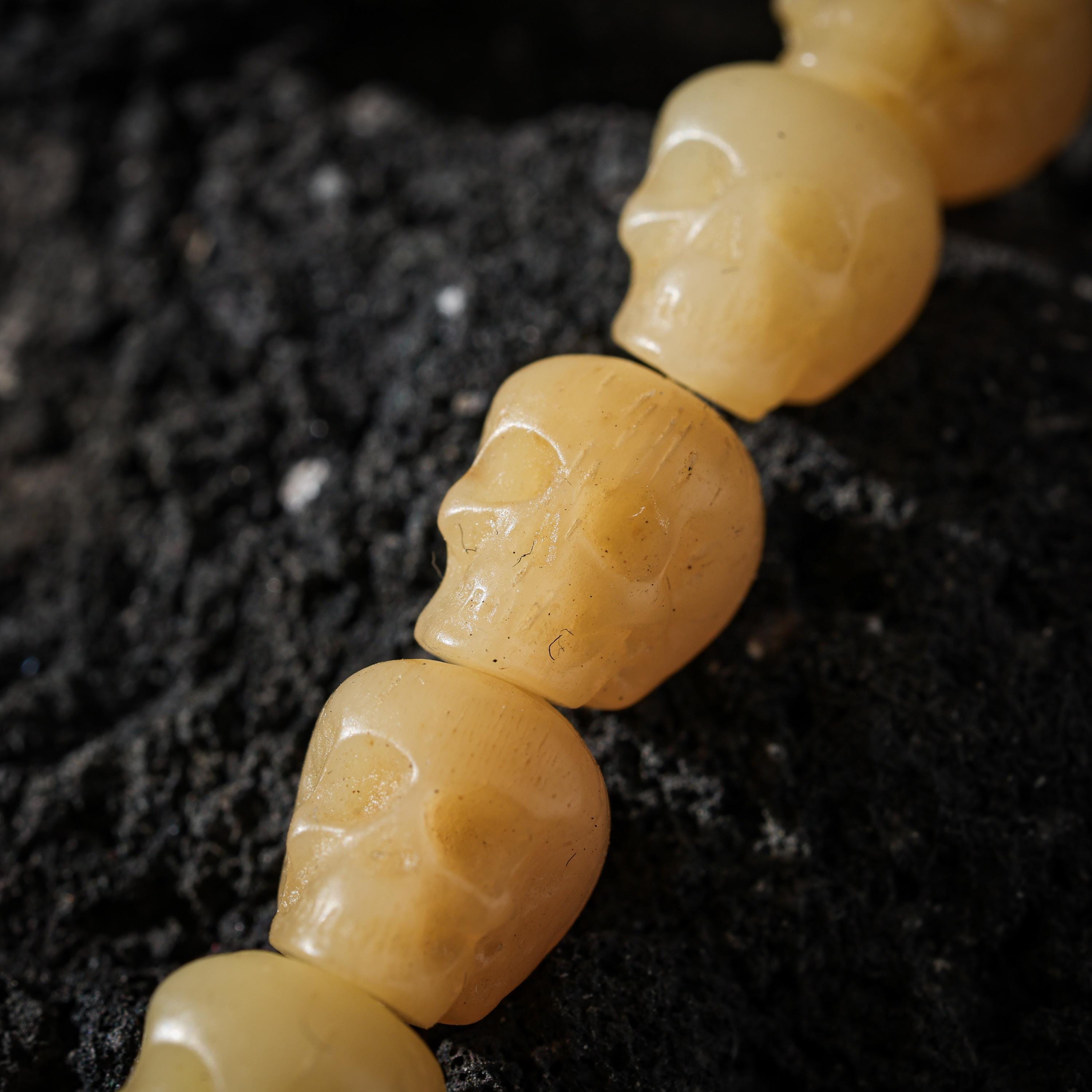AURA DEER Bone Skull Necklace 108 Beads
