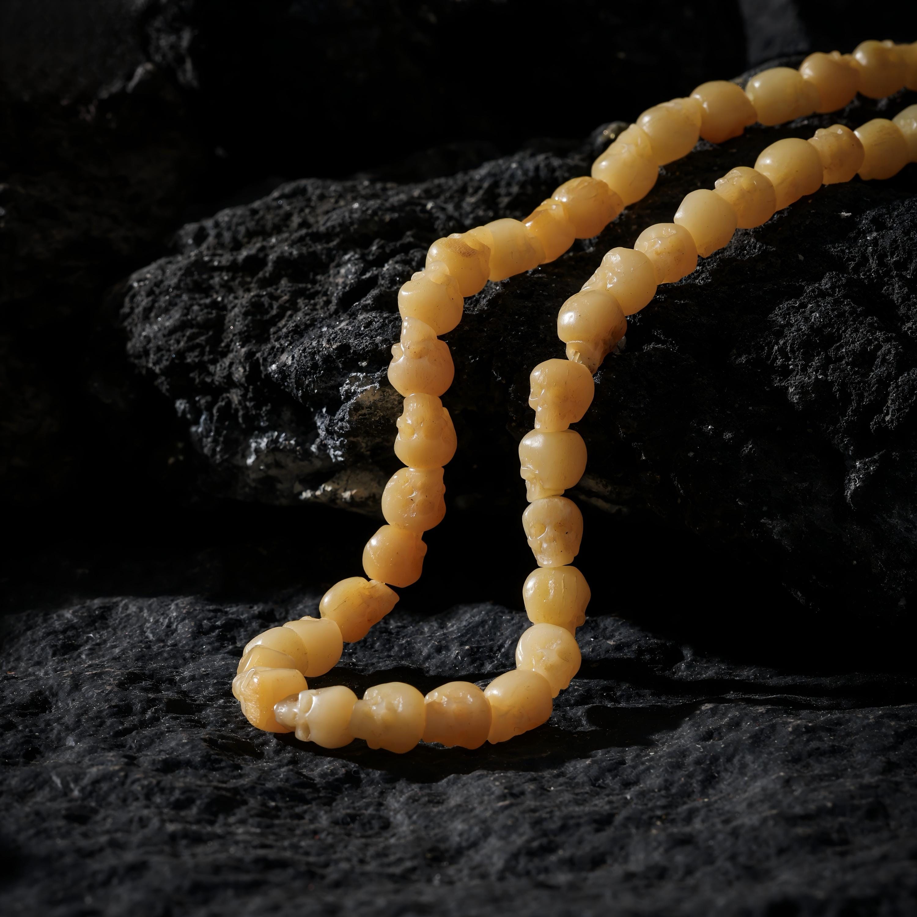 AURA DEER Bone Skull Necklace 108 Beads