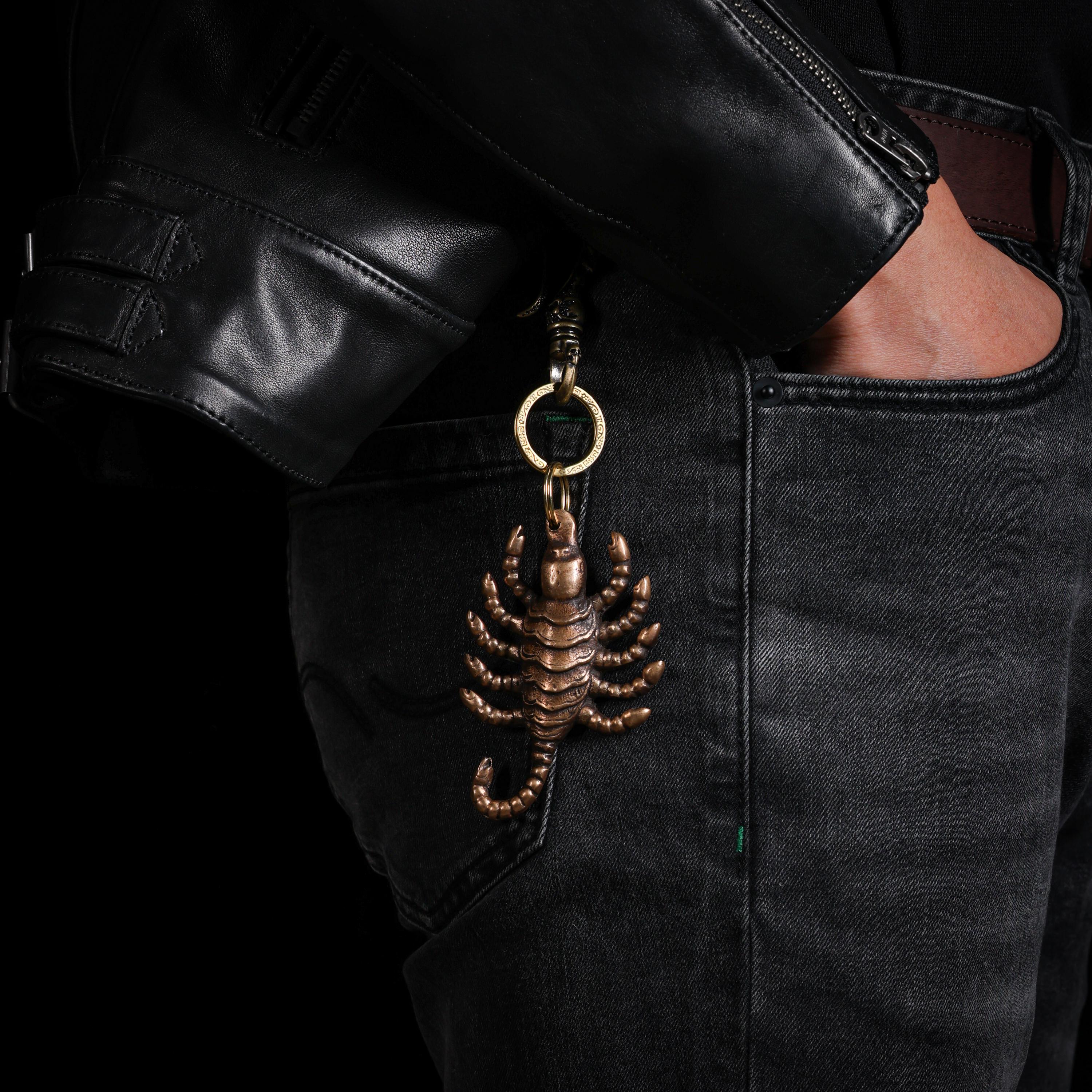 AURA DEER Tibetan Brass Scorpion Talisman Bag Charm Keychain
