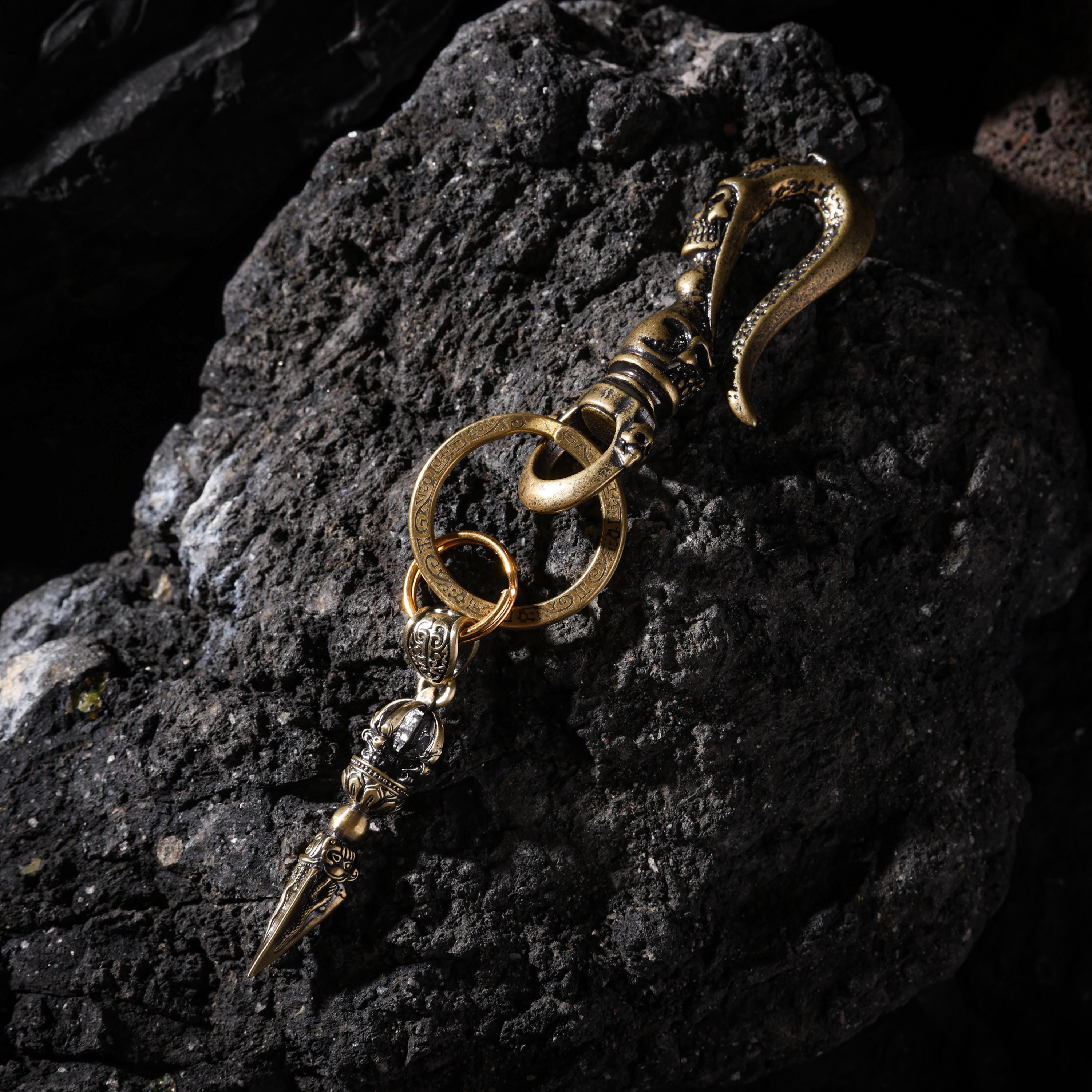 AURA DEER Tibetan Vajra Brass Talisman Necklace Keychain Charm