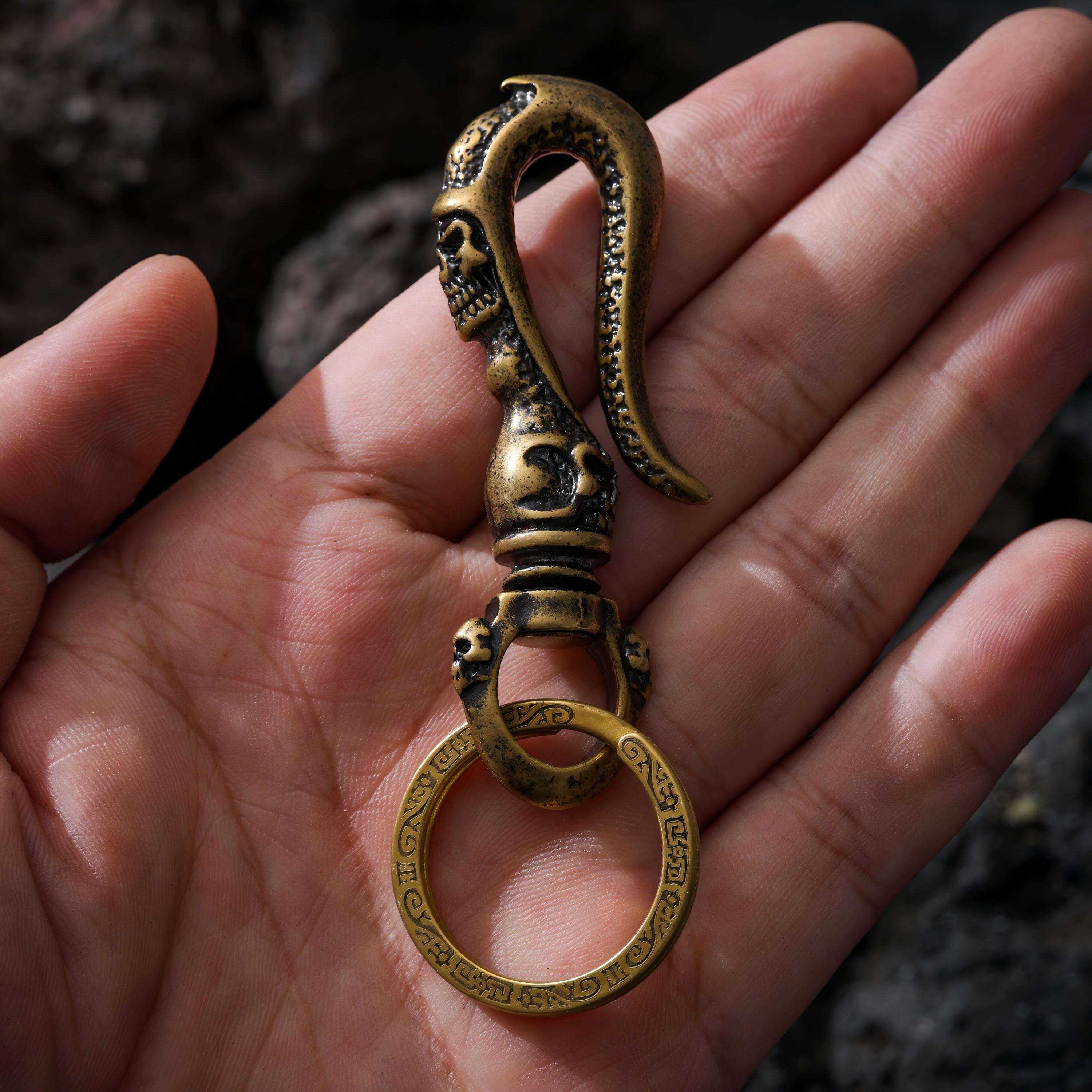AURA DEER Tibetan Brass Sword Talisman Necklace Keychain Charm