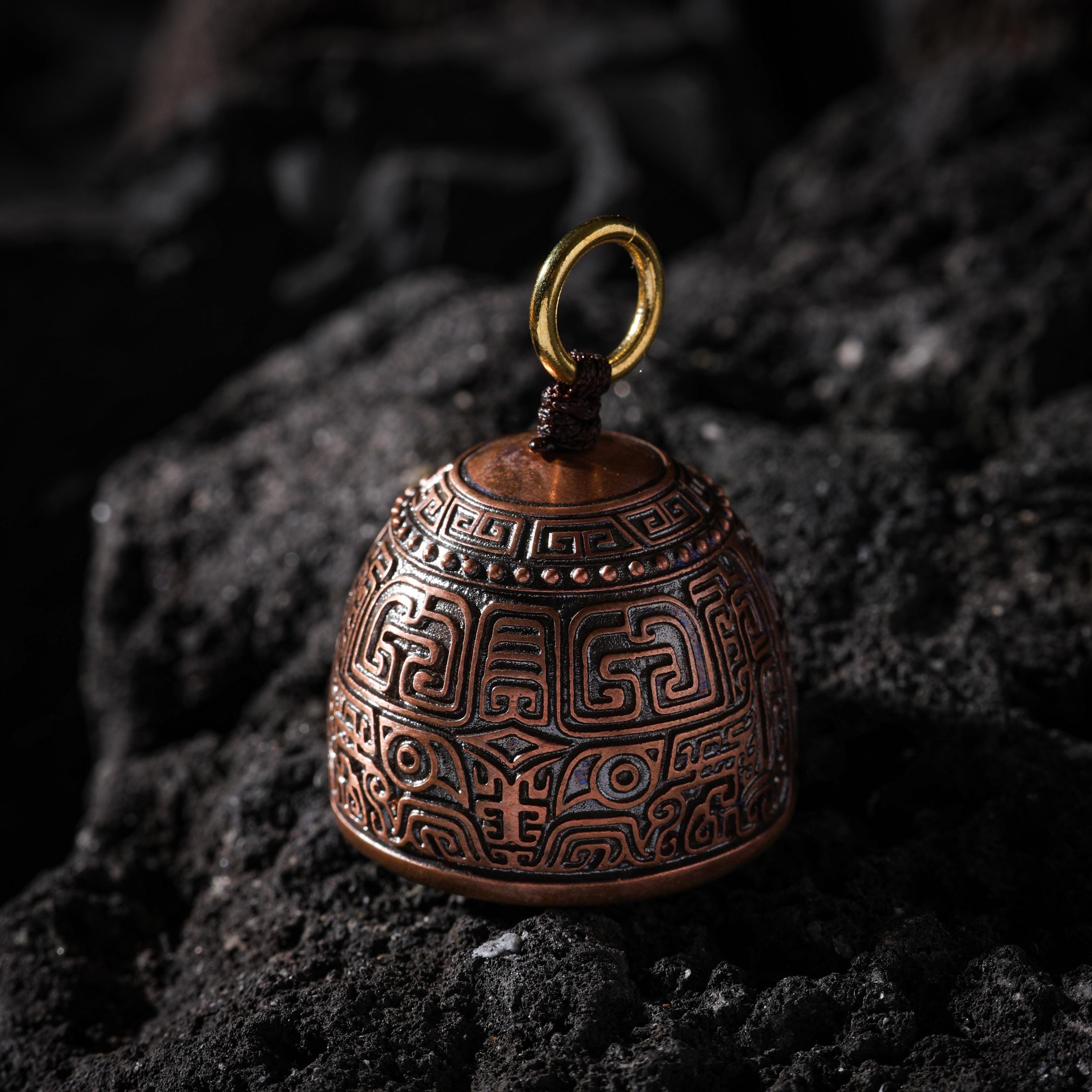AURA DEER Copper Taotie Bell Talisman Bag Charm Keychain
