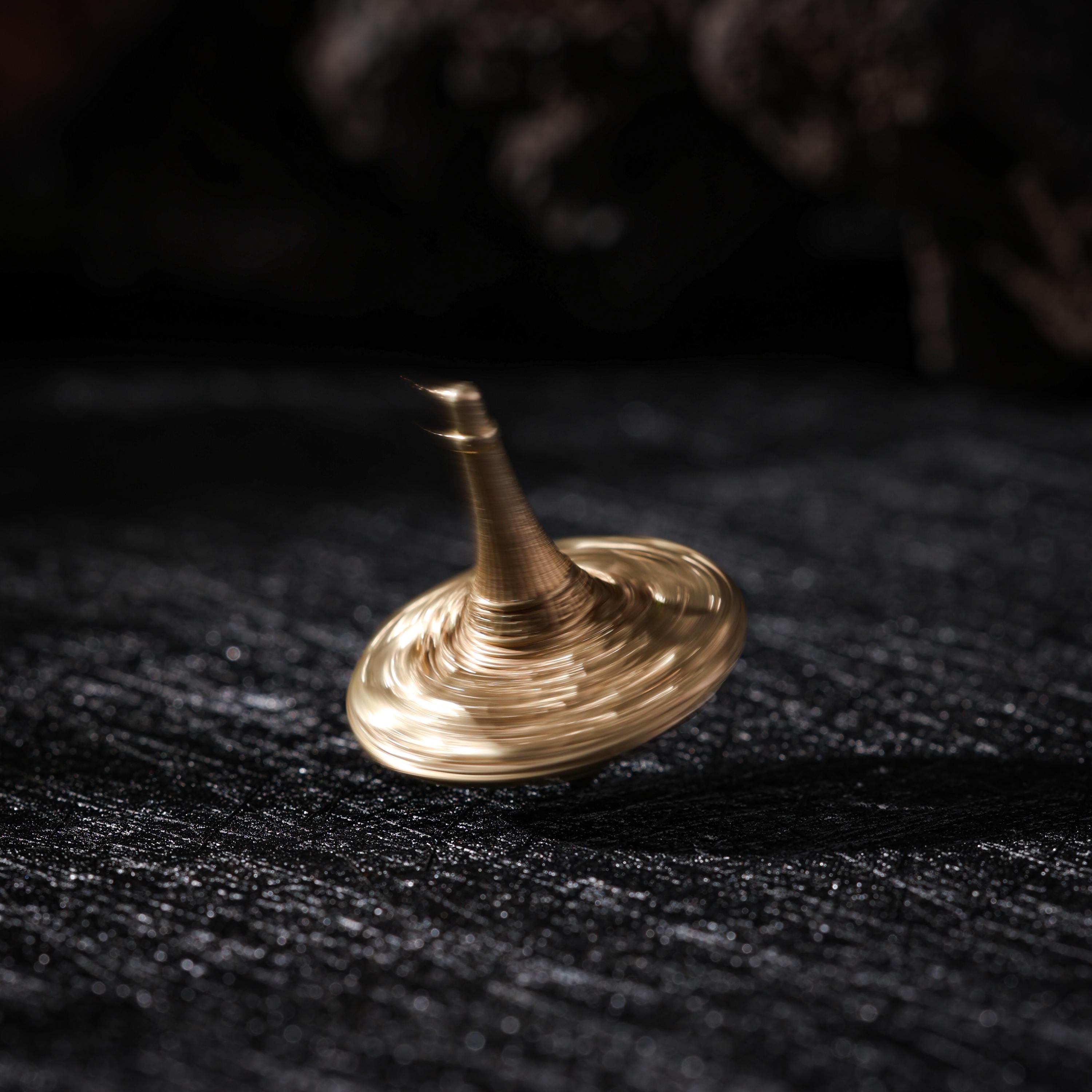 AURA DEER Spinning Top Double Chi Dragon Hand Spinner Solid Brass Handheld Talisman