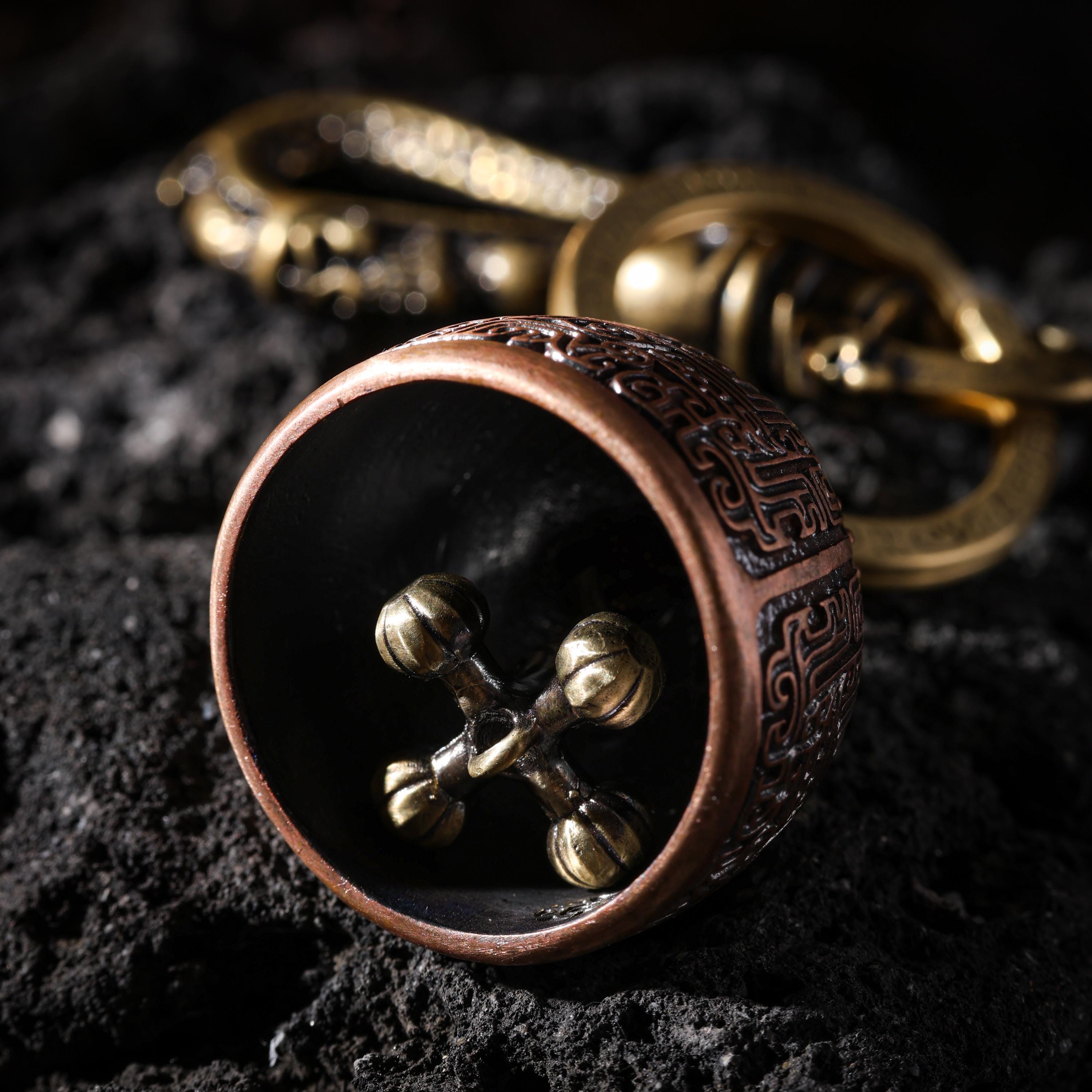 AURA DEER Copper Taotie Bell Talisman Bag Charm Keychain