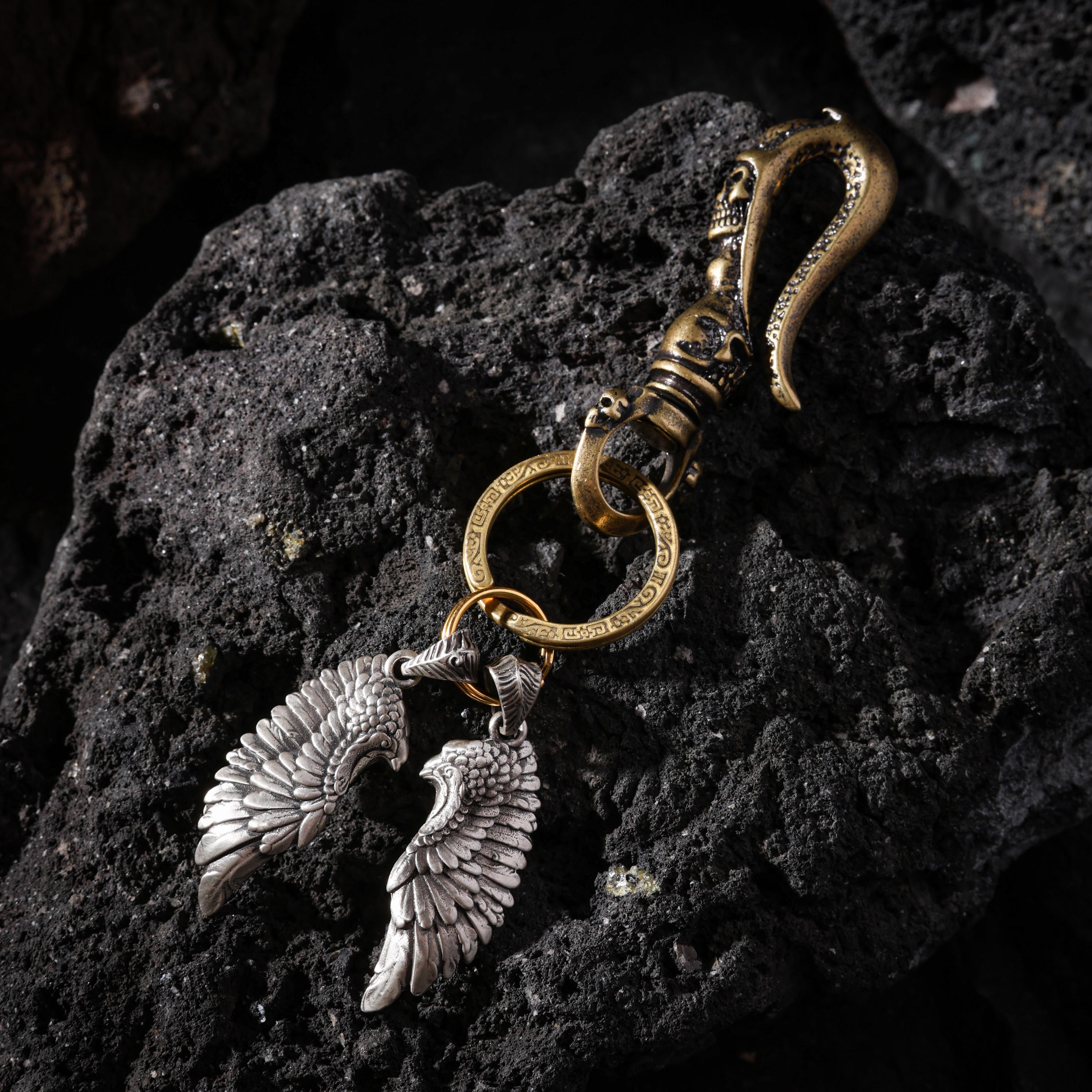 AURA DEER Tibetan Guardian Wing Talisman Necklace Keychain Bag Charm