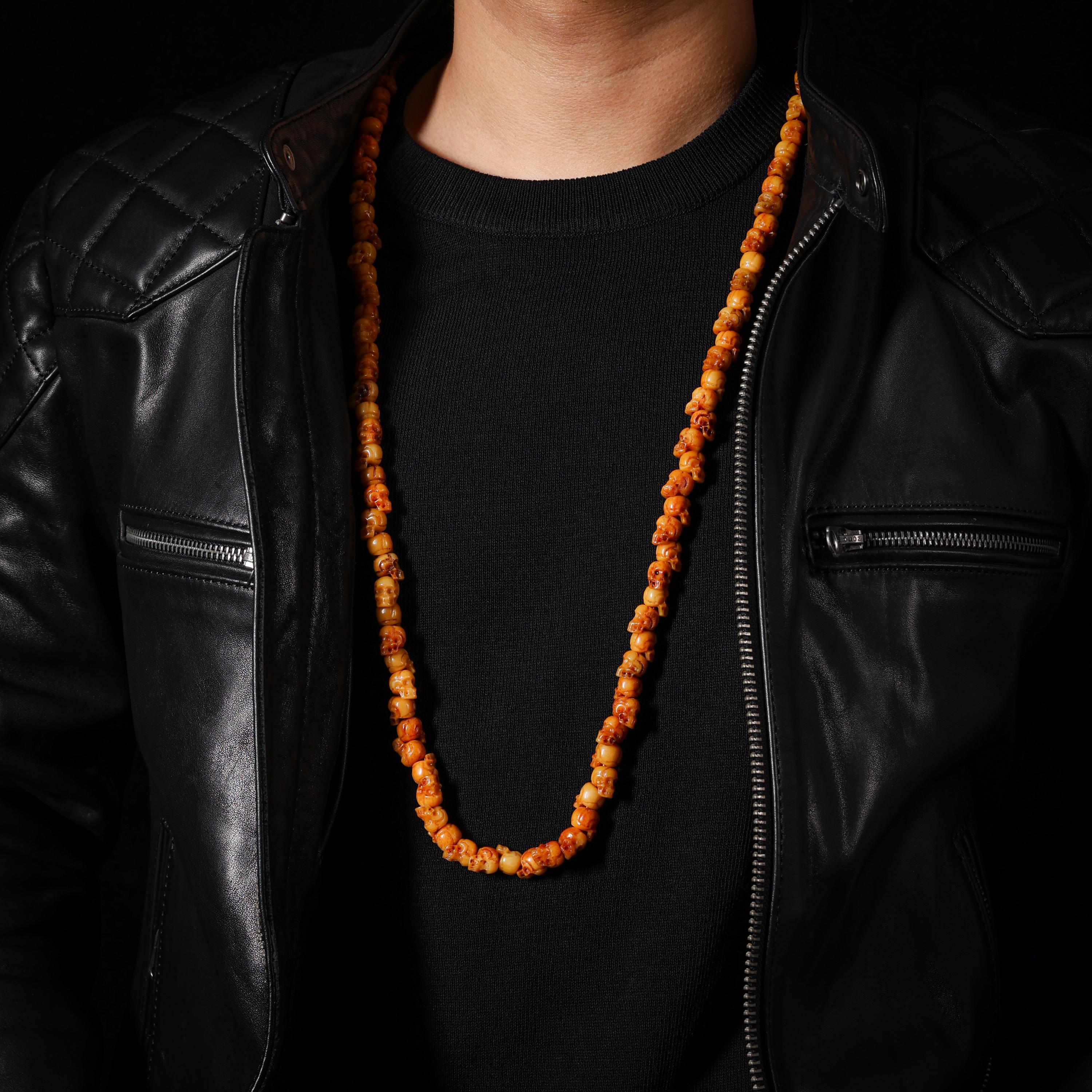 AURA DEER Bone Skull Necklace 108 Beads