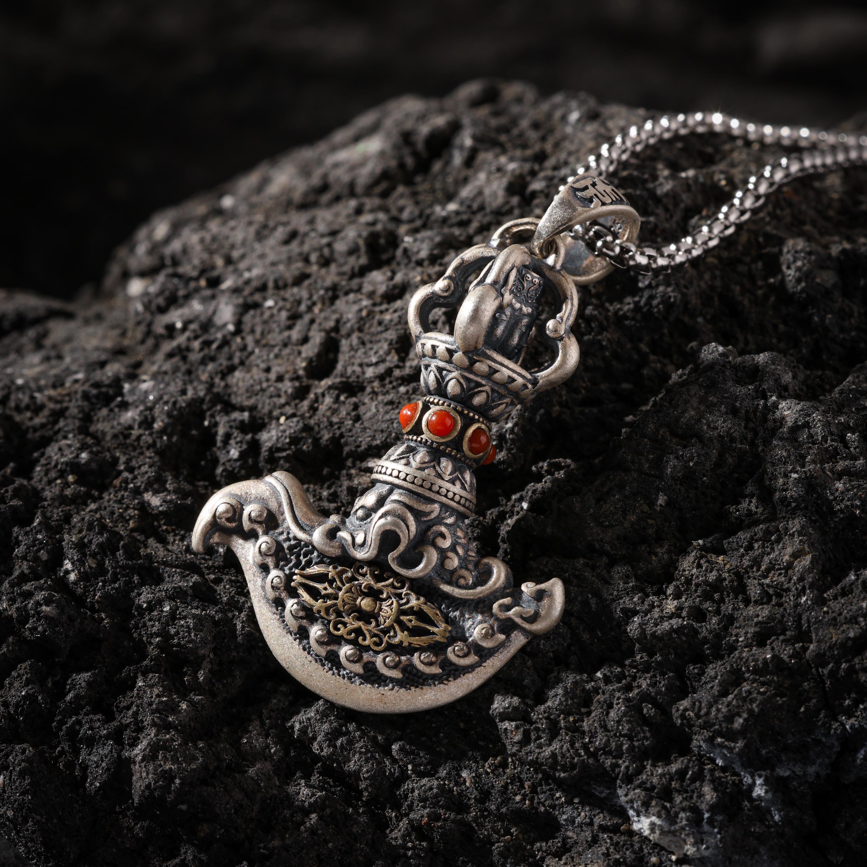 AURA DEER Vajra Kartika Pendant Tibetan Ritual Chopper Necklace
