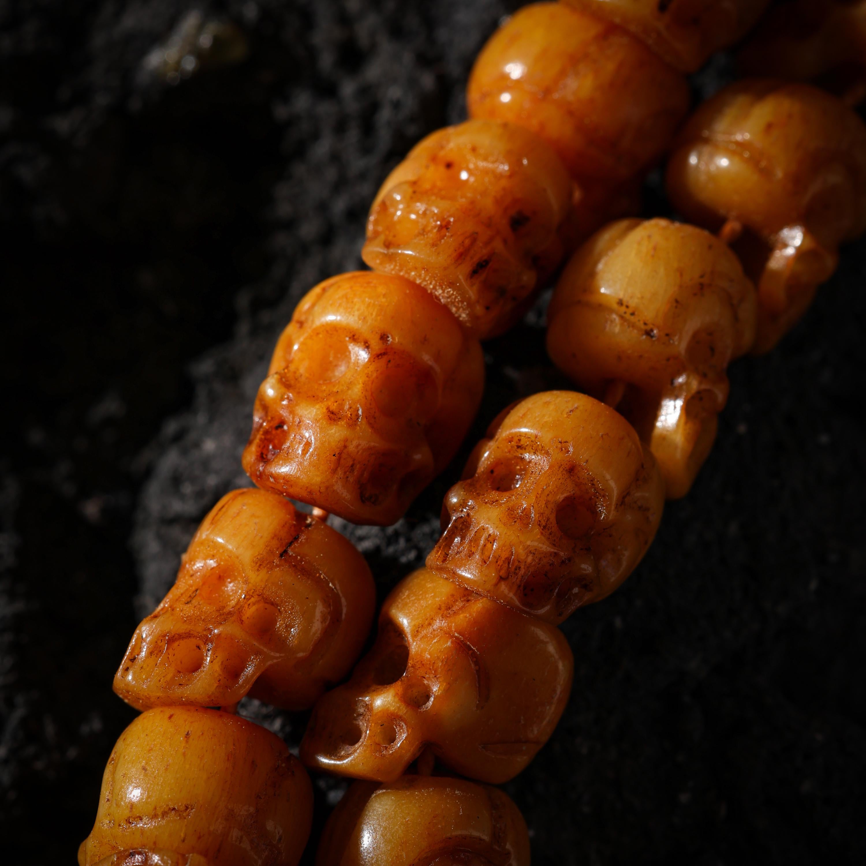 AURA DEER Bone Skull Necklace 108 Beads