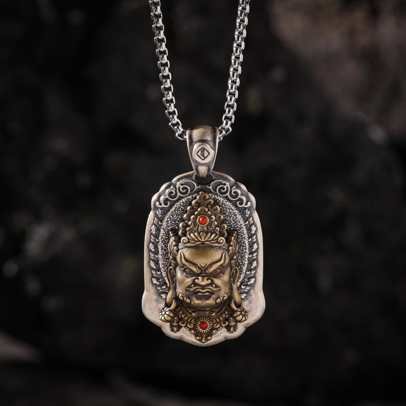 Yellow Jambhala Endless Knot Pendant Necklace