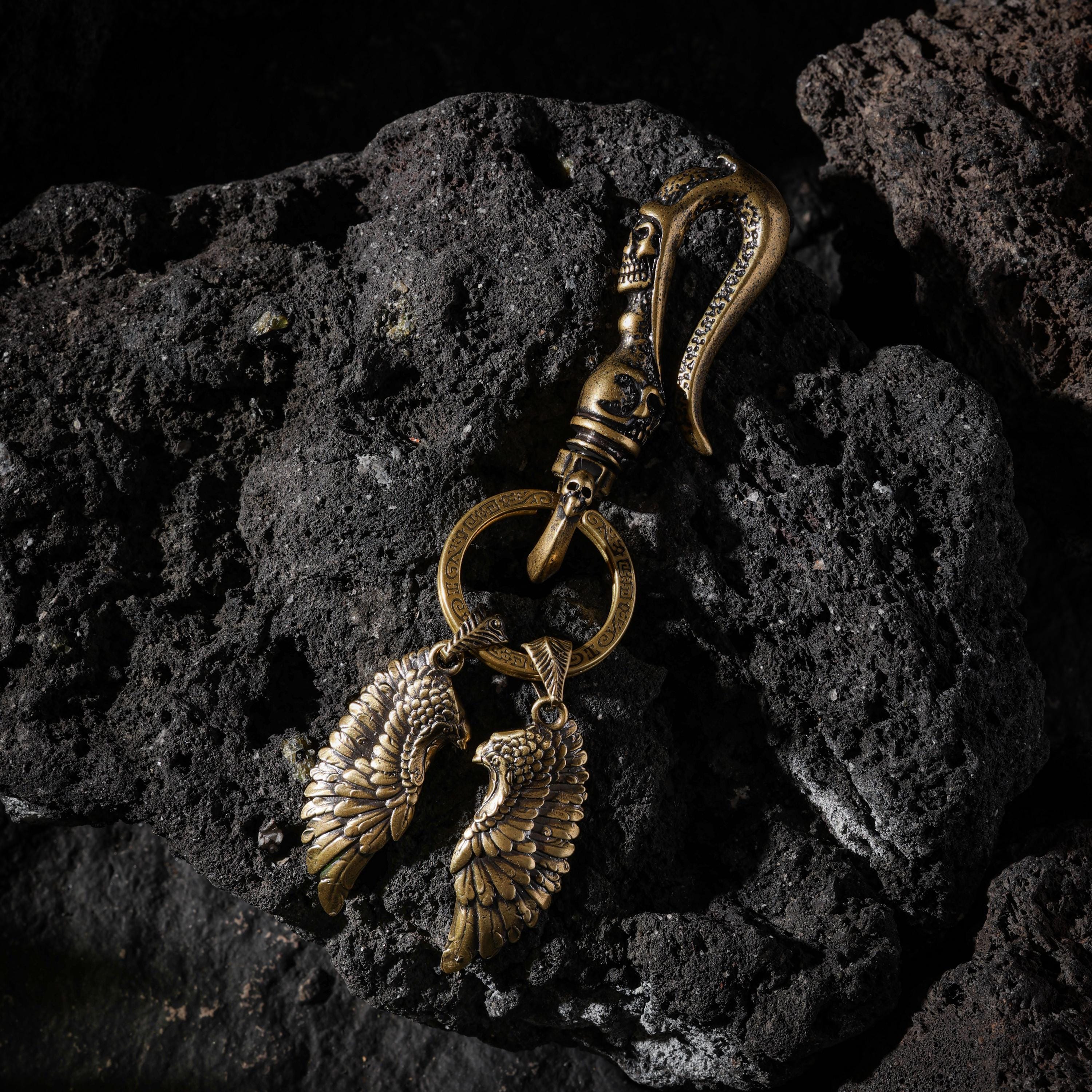 AURA DEER Tibetan Guardian Wing Talisman Necklace Keychain Bag Charm