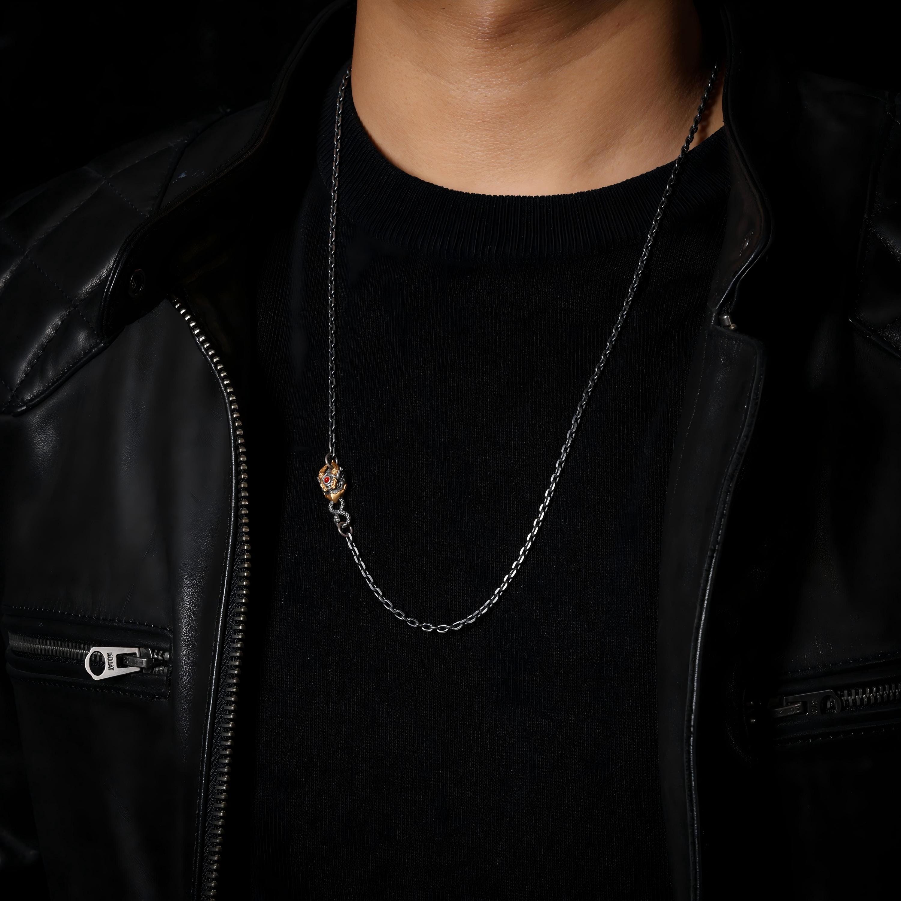 AURA DEER Garuda Bird Chain Necklace S925 Sterling Silver with 24K Gold-Plated Accents