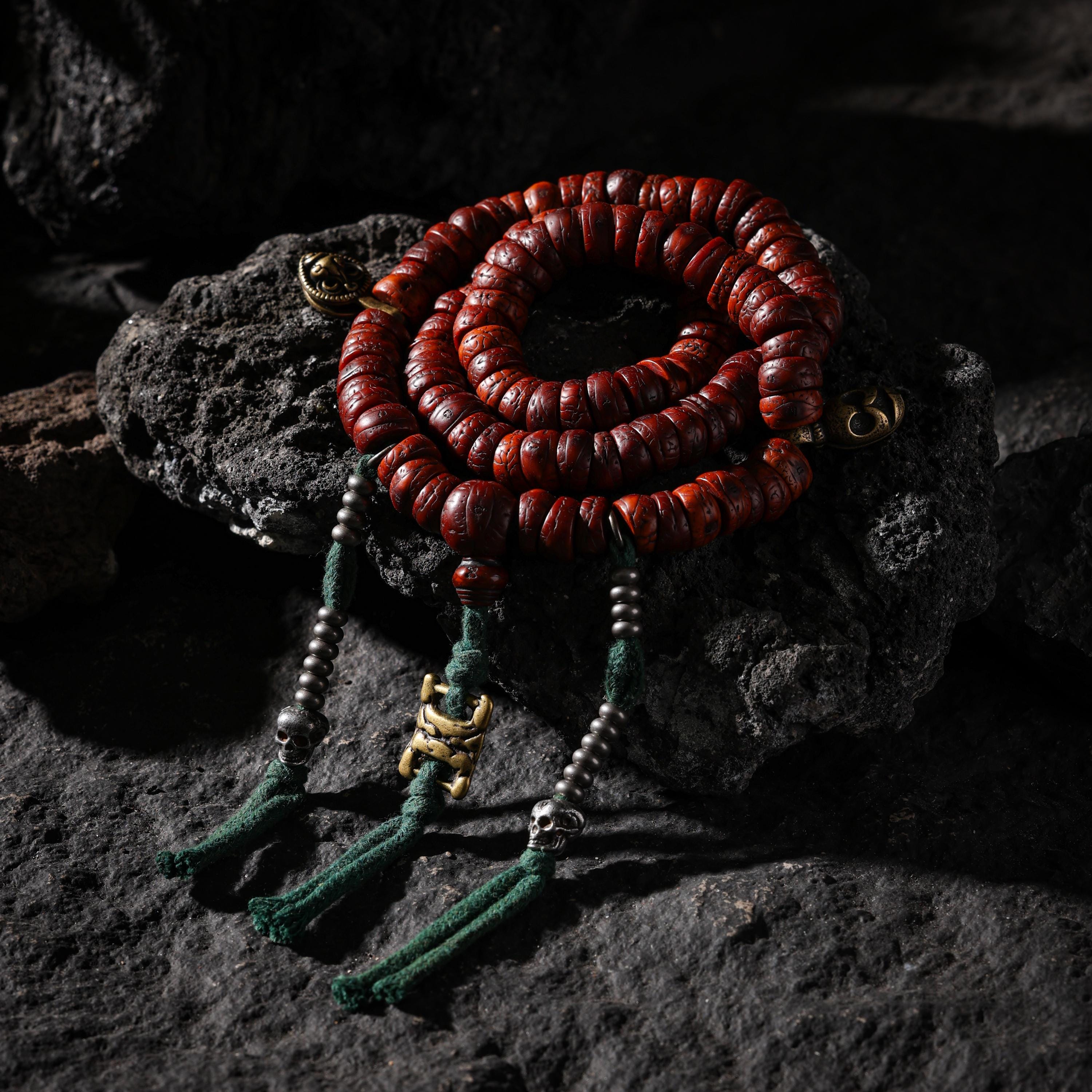 AURA DEER Tibetan Phoenix-Eye Bodhi 108 Mala Necklace