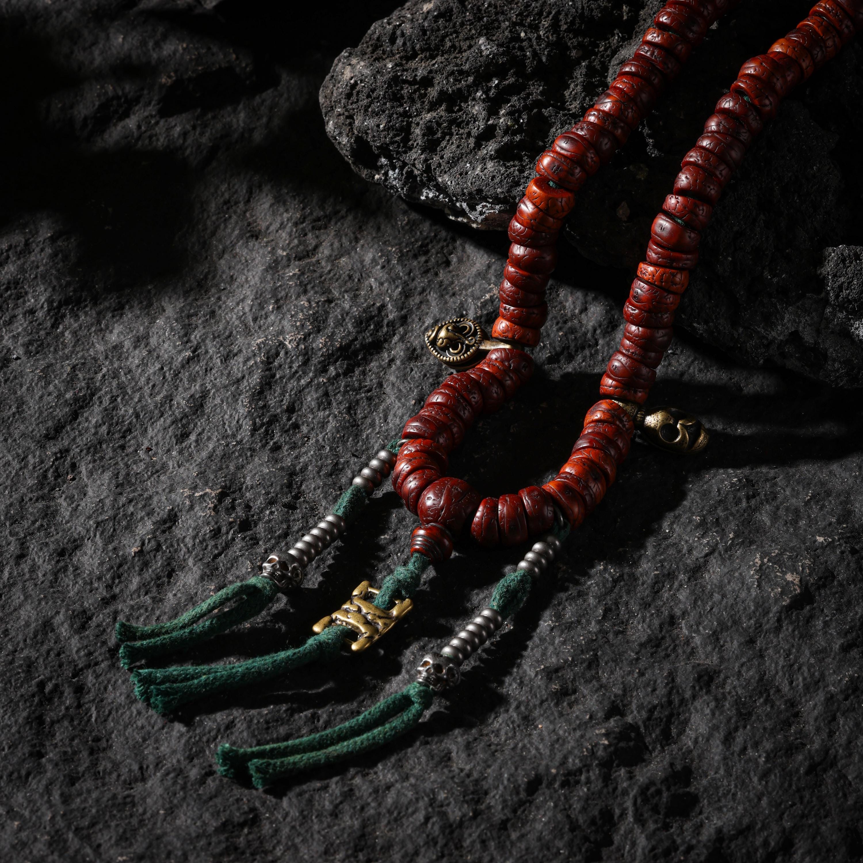 AURA DEER Tibetan Phoenix-Eye Bodhi 108 Mala Necklace
