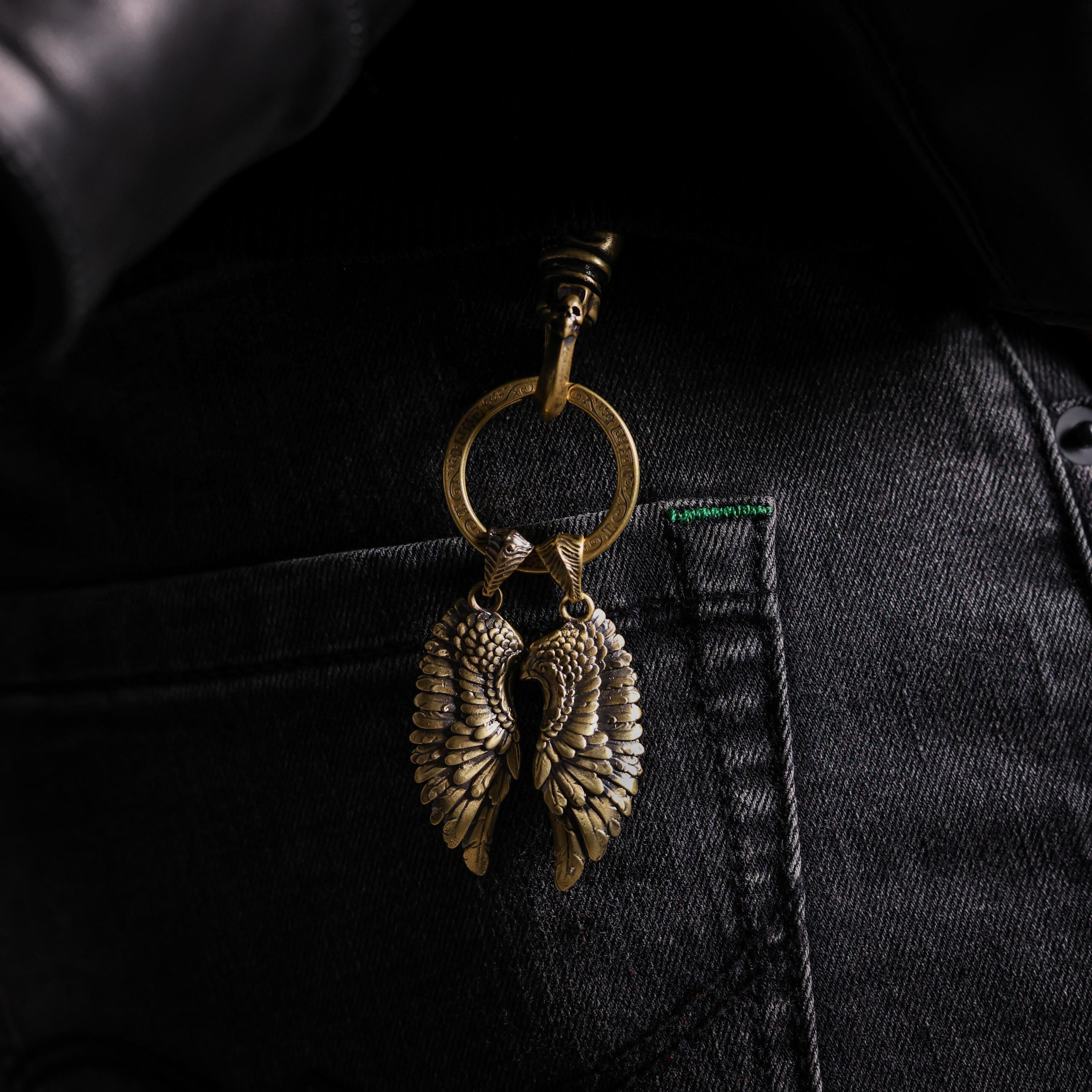 AURA DEER Tibetan Guardian Wing Talisman Necklace Keychain Bag Charm
